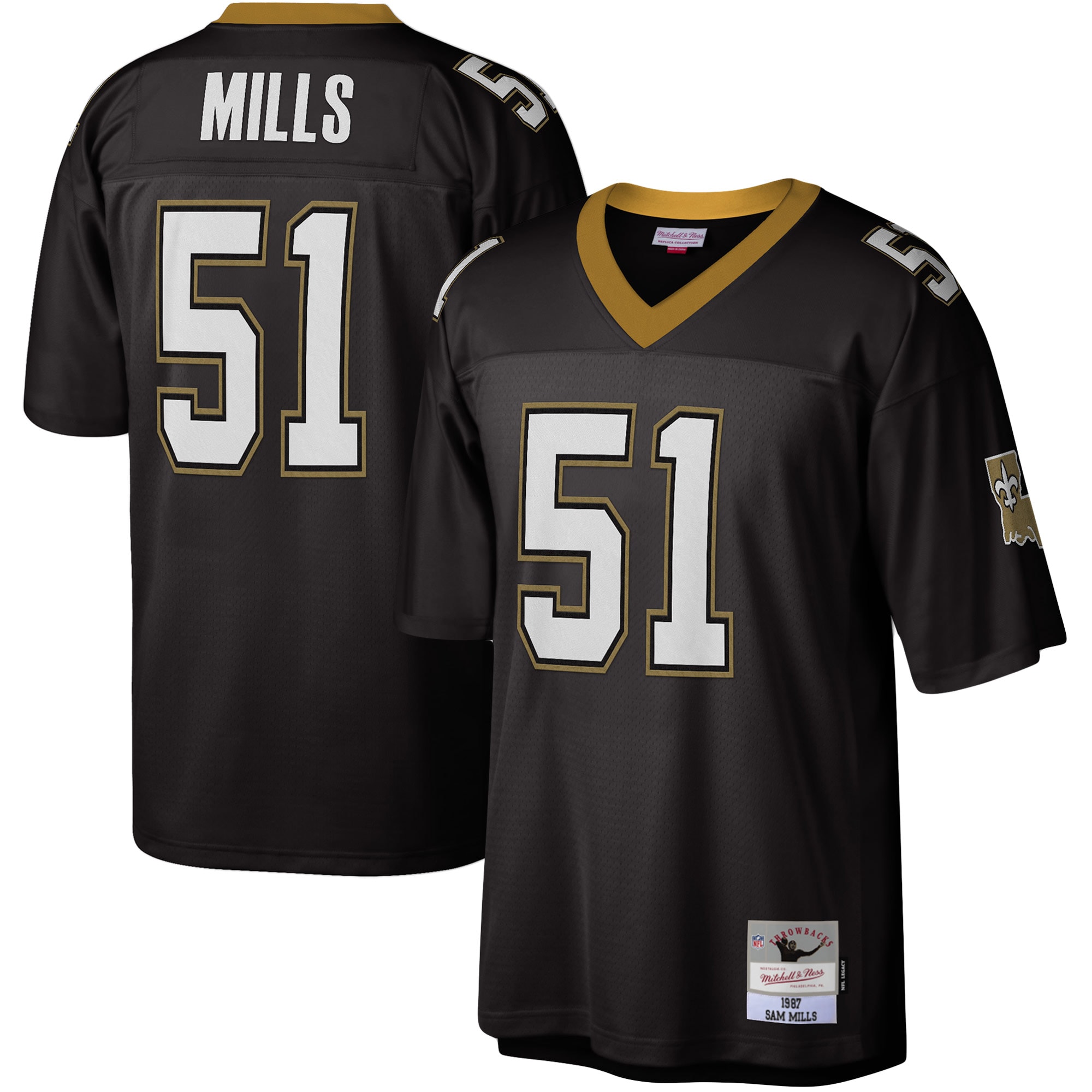 Sam Mills New Orleans Saints Legacy Jersey - Black