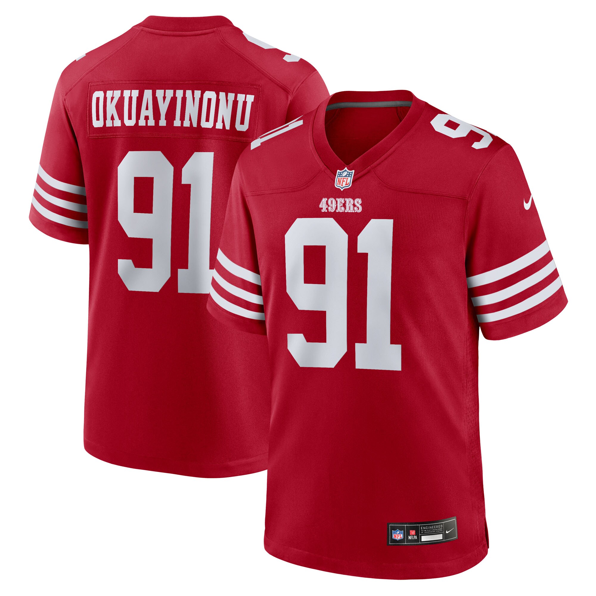 Sam Okuayinonu San Francisco 49ers Team Game Jersey - Scarlet