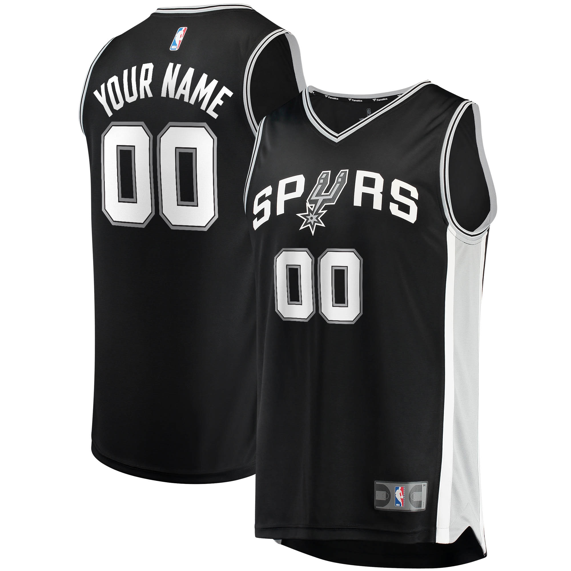 San Antonio Spurs Fanatics Youth Fast Break Custom Jersey Black - Icon Edition