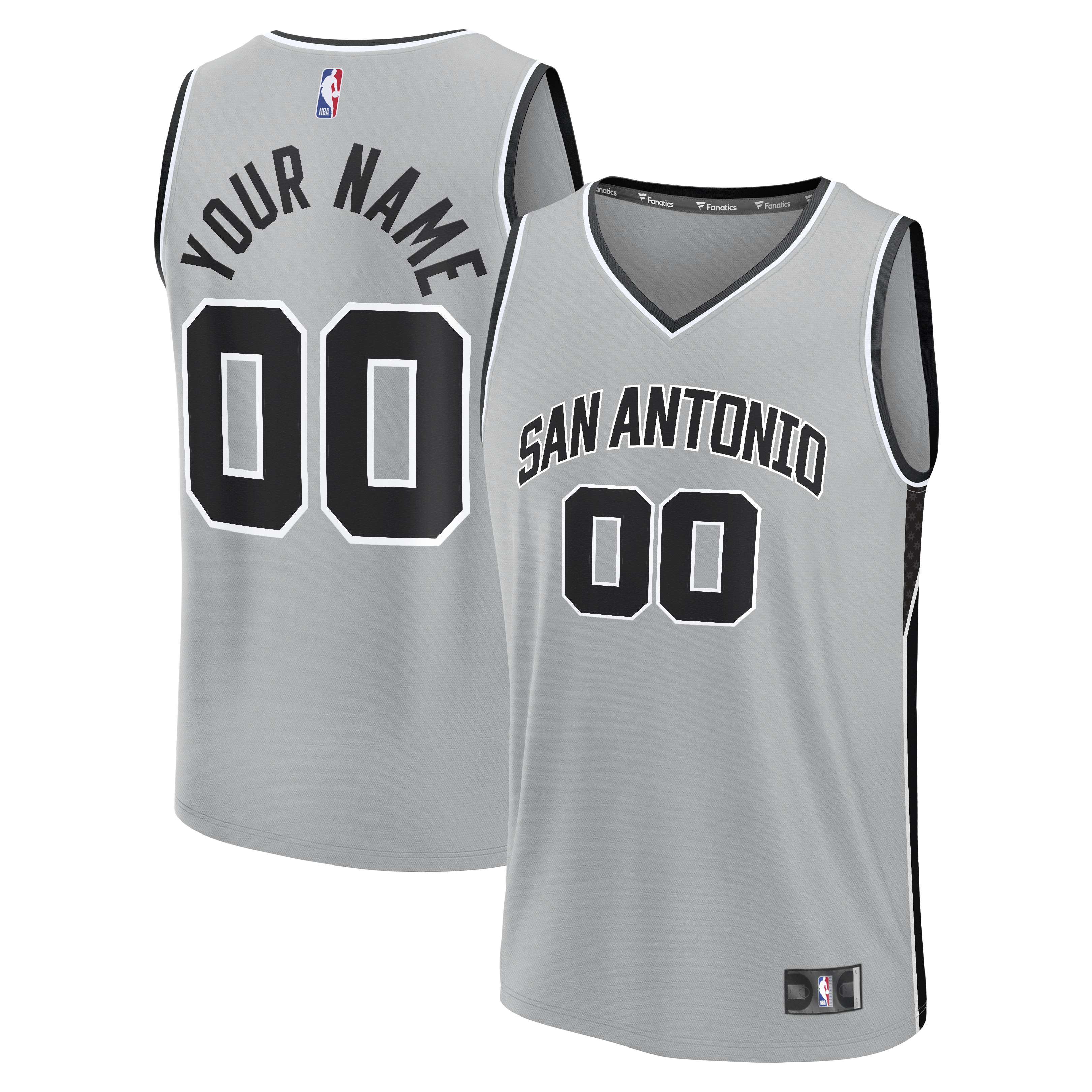 San Antonio Spurs Fanatics Youth Fast Break Custom Jersey - Statement Edition - Silver