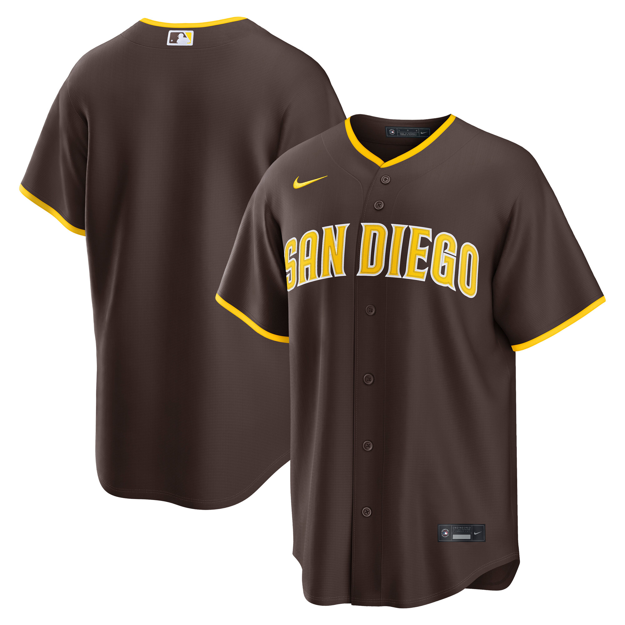 San Diego Padres Road Jersey - Brown