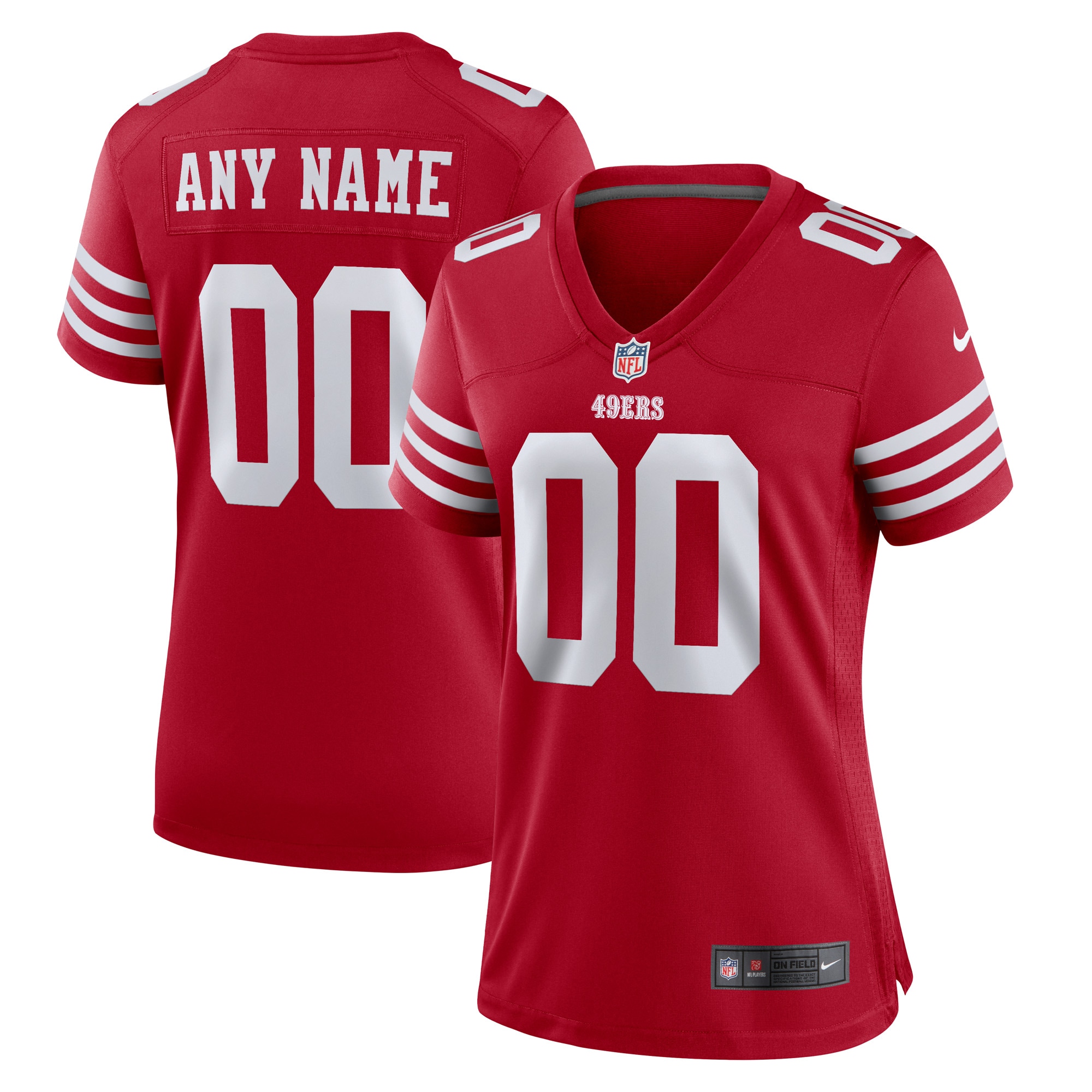 San Francisco 49ers Women's Game Custom Jersey - Scarlet