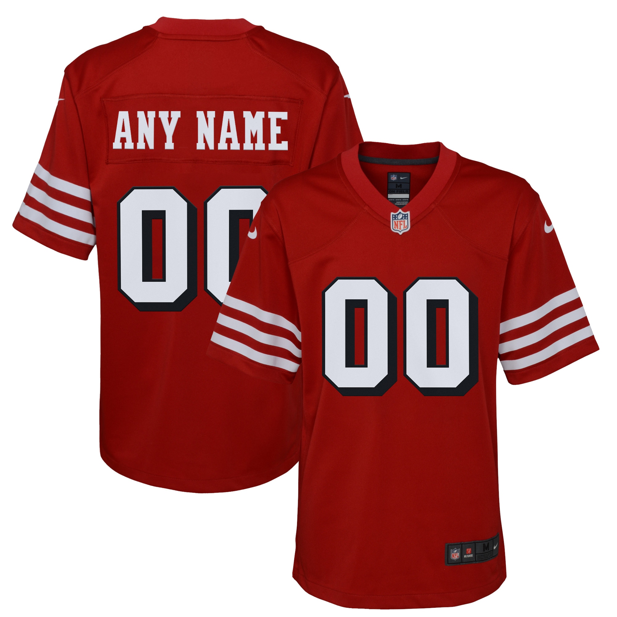 San Francisco 49ers Youth Alternate Custom Game Jersey - Scarlet