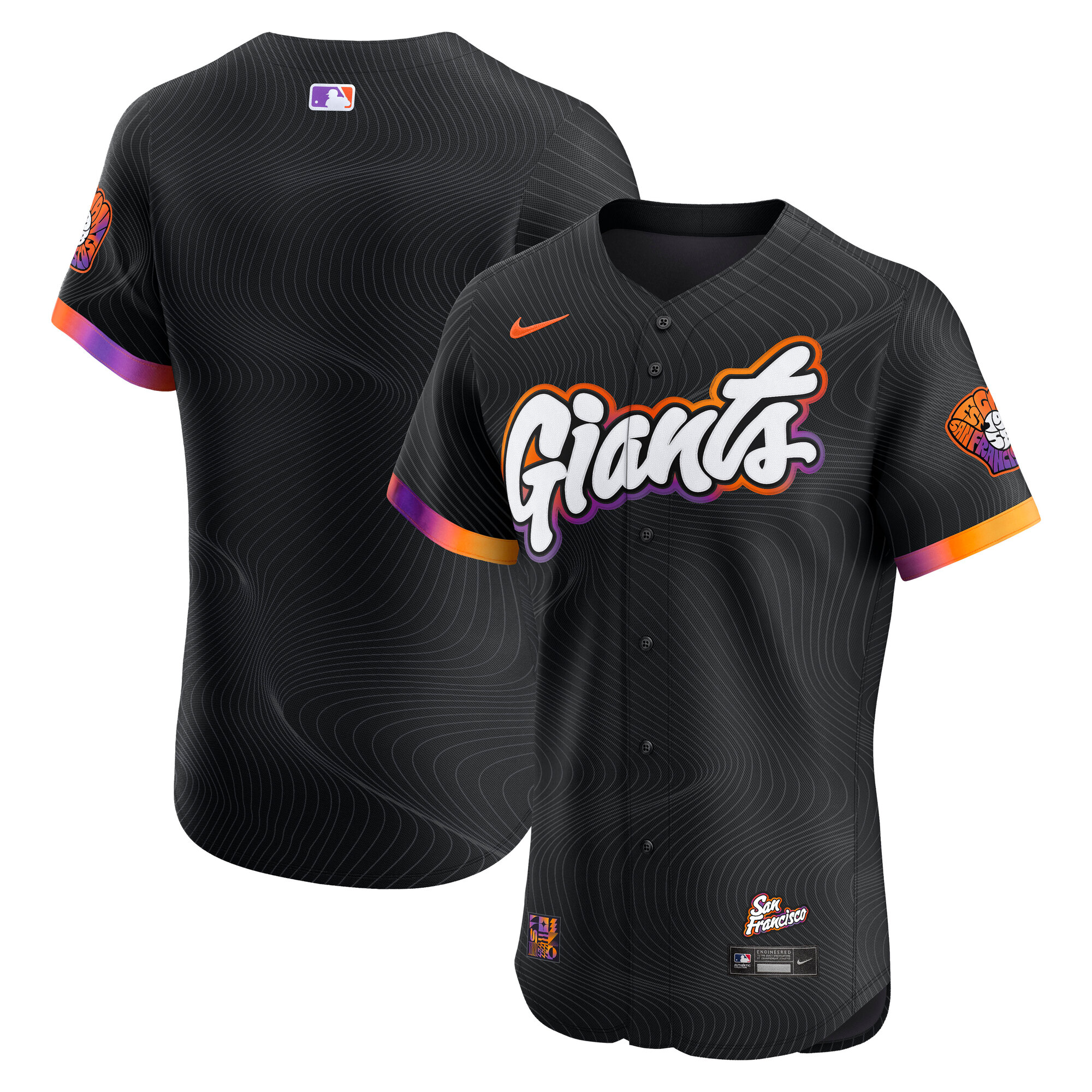 San Francisco Giants 2025 City Connect Elite Jersey - Anthracite