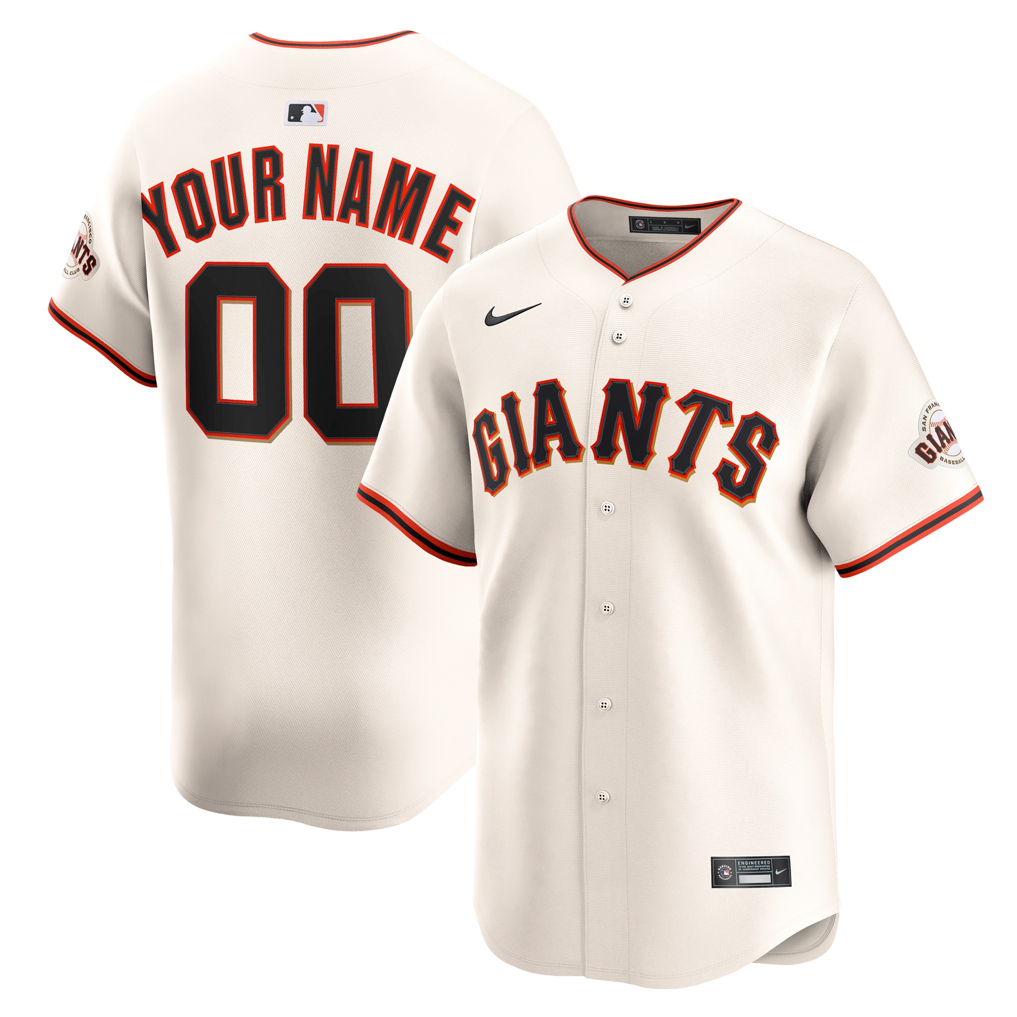San Francisco Giants Home Limited Custom Jersey - Cream