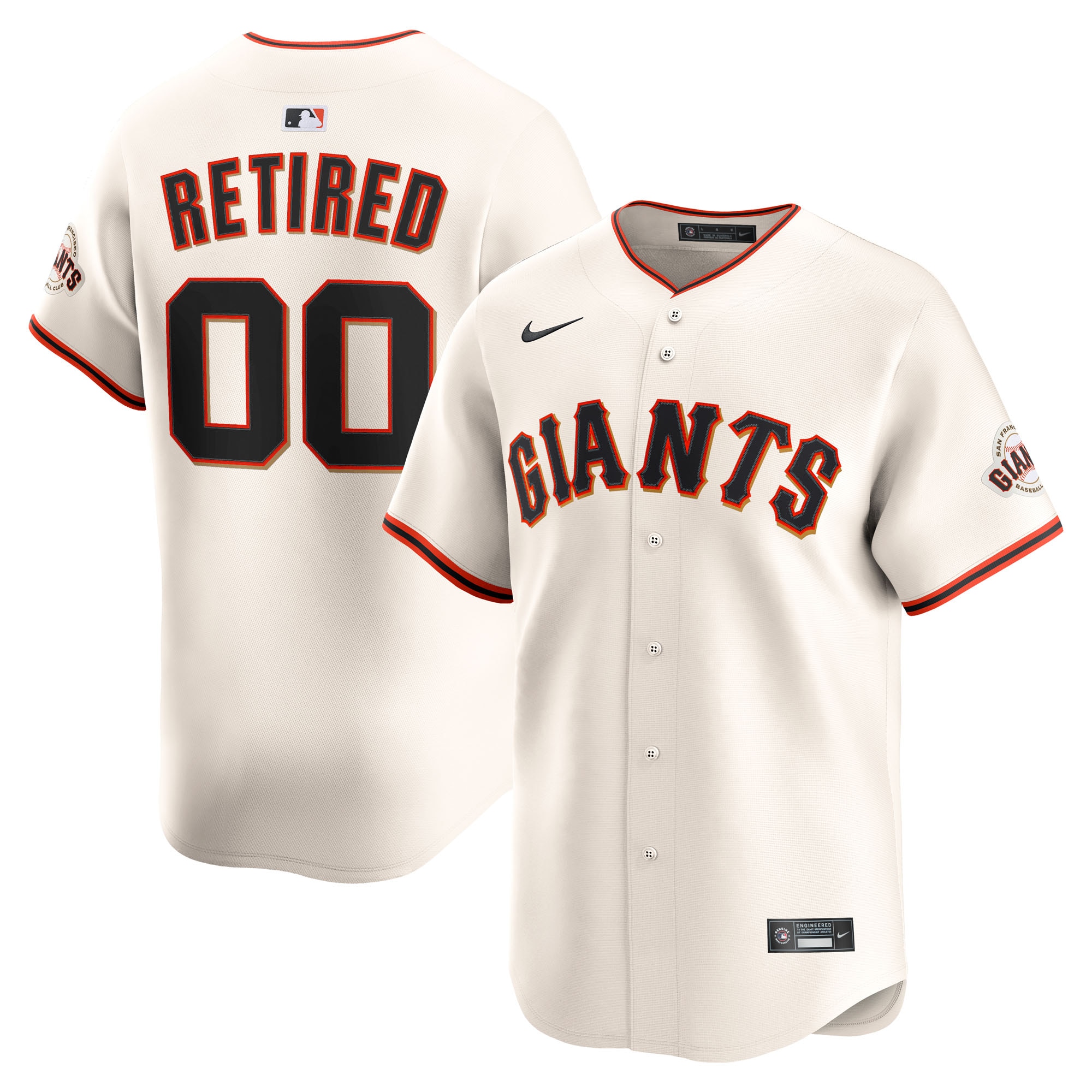 San Francisco Giants Home Limited Pick-A-Player Retired Roster Jersey - Cream