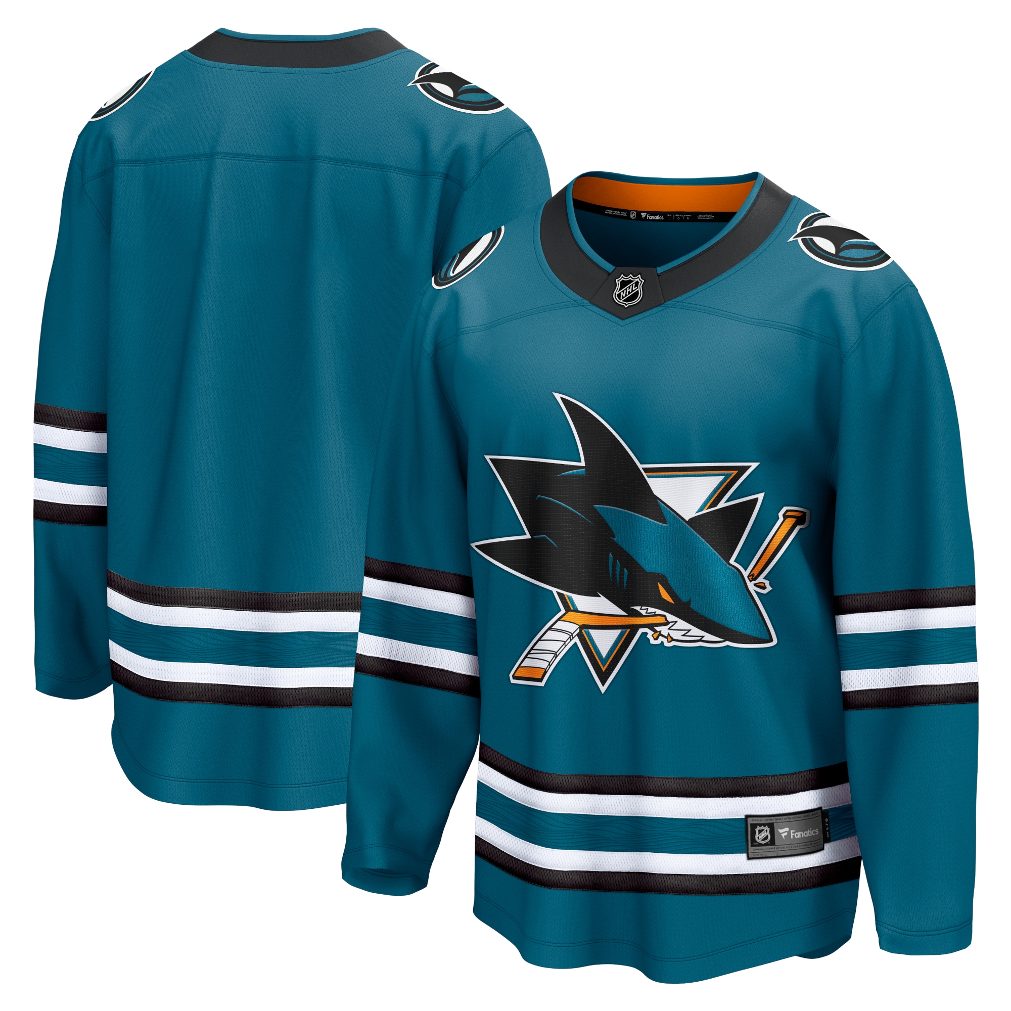 San Jose Sharks Fanatics Home Breakaway Jersey - Teal