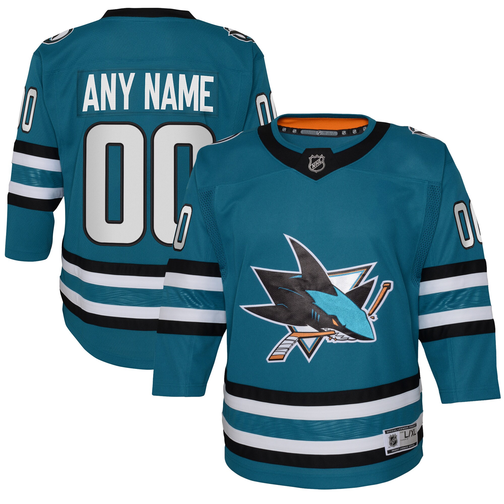 San Jose Sharks Teal Jersey - Custom NHL Fanatics