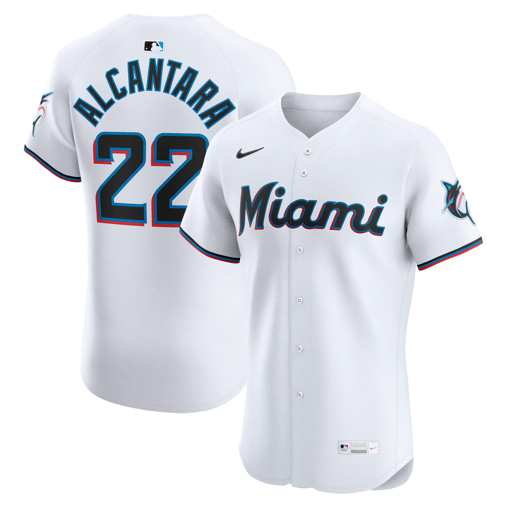 Sandy Alcantara Miami Marlins Home Elite Jersey - White