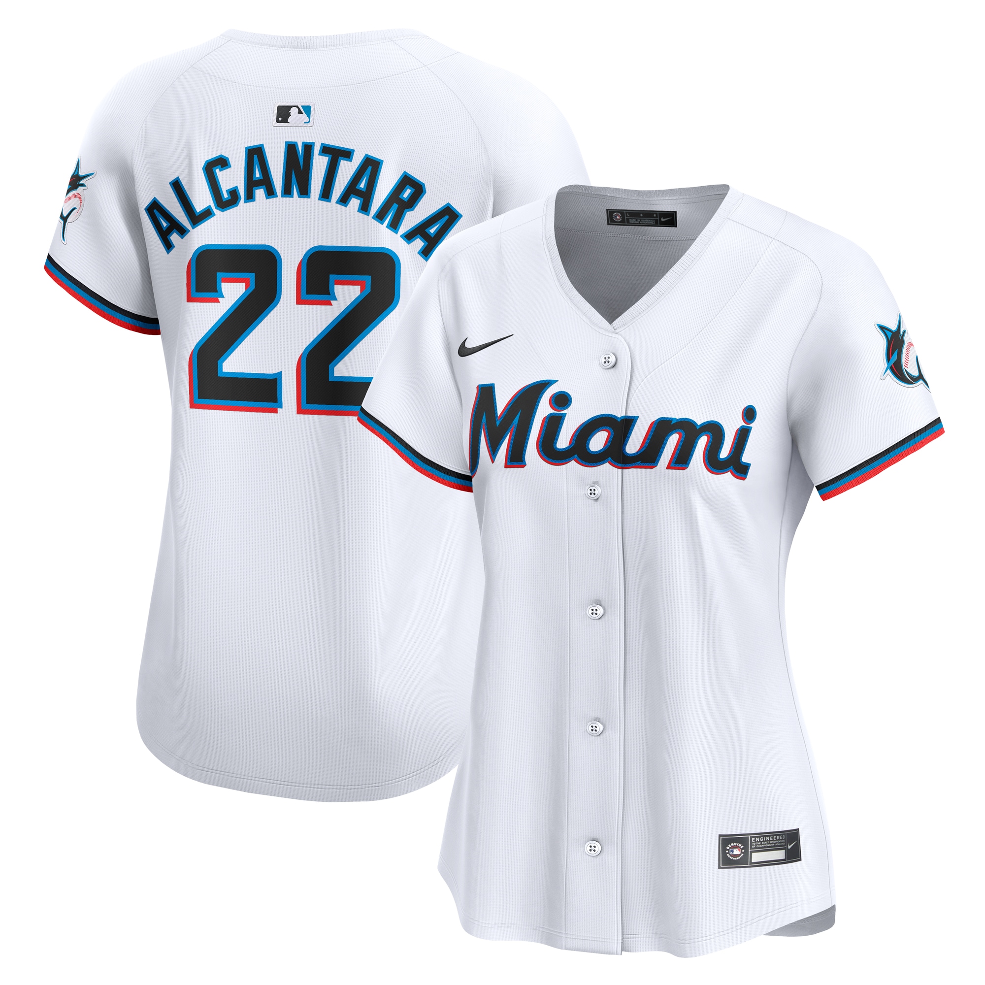 Sandy Alcantara Miami Marlins Women's Home Limited Player Jersey – White