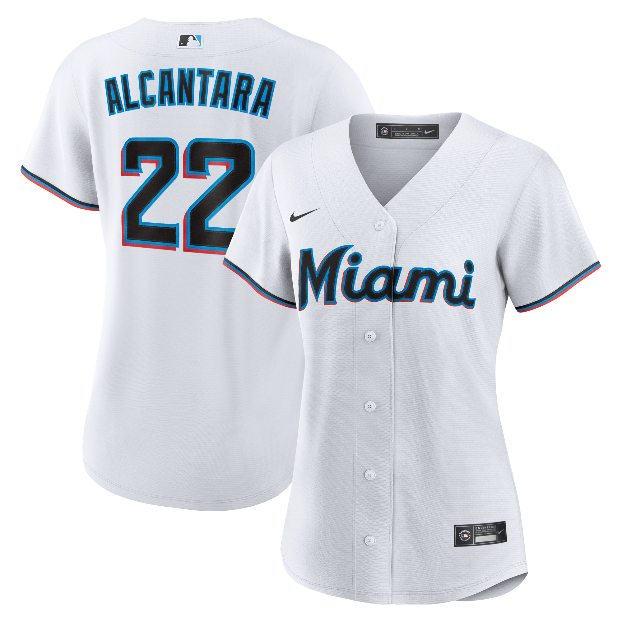 Sandy Alcantara Miami Marlins Women's Home Player Jersey - White
