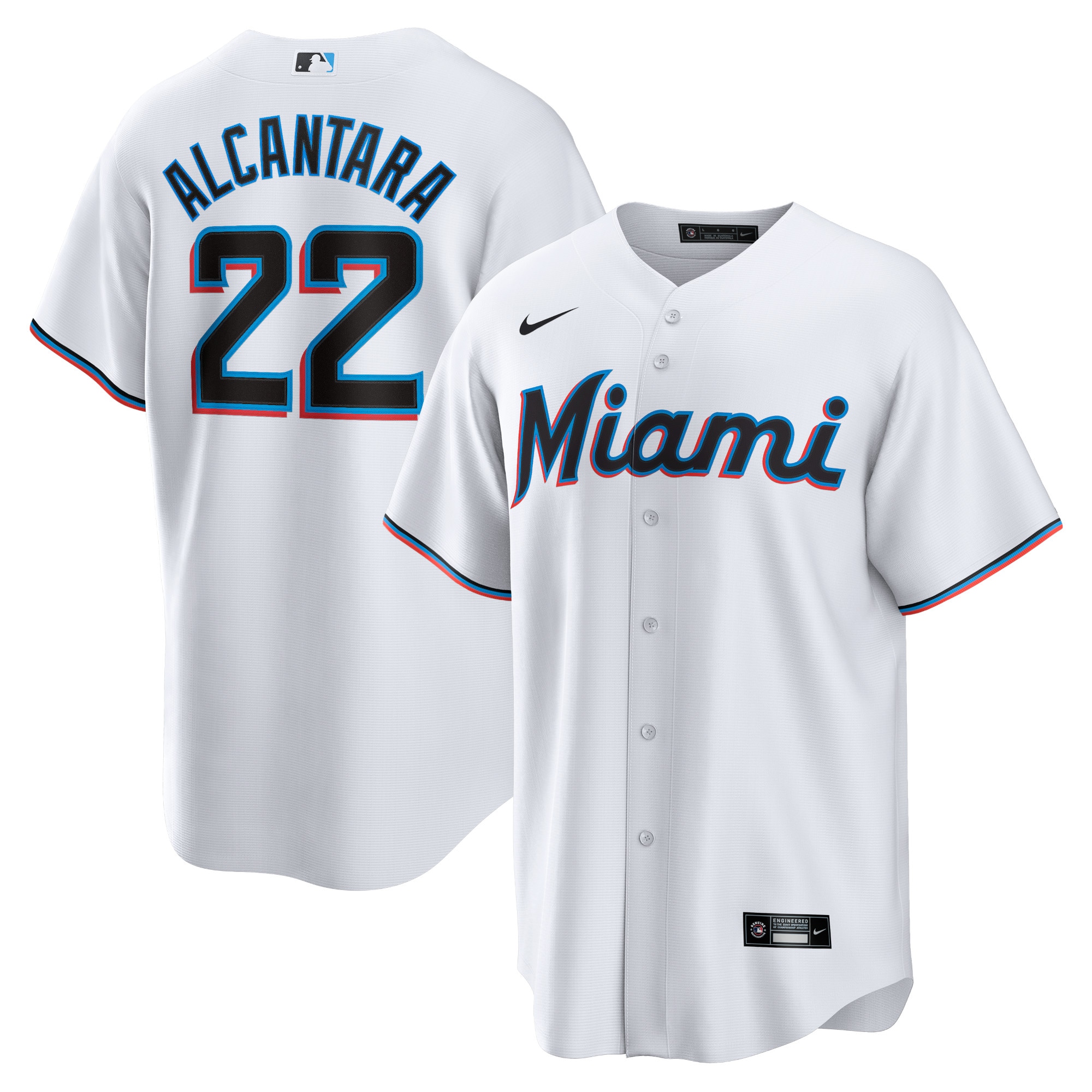 Sandy Alcantara Miami Marlins Youth Home Jersey - White