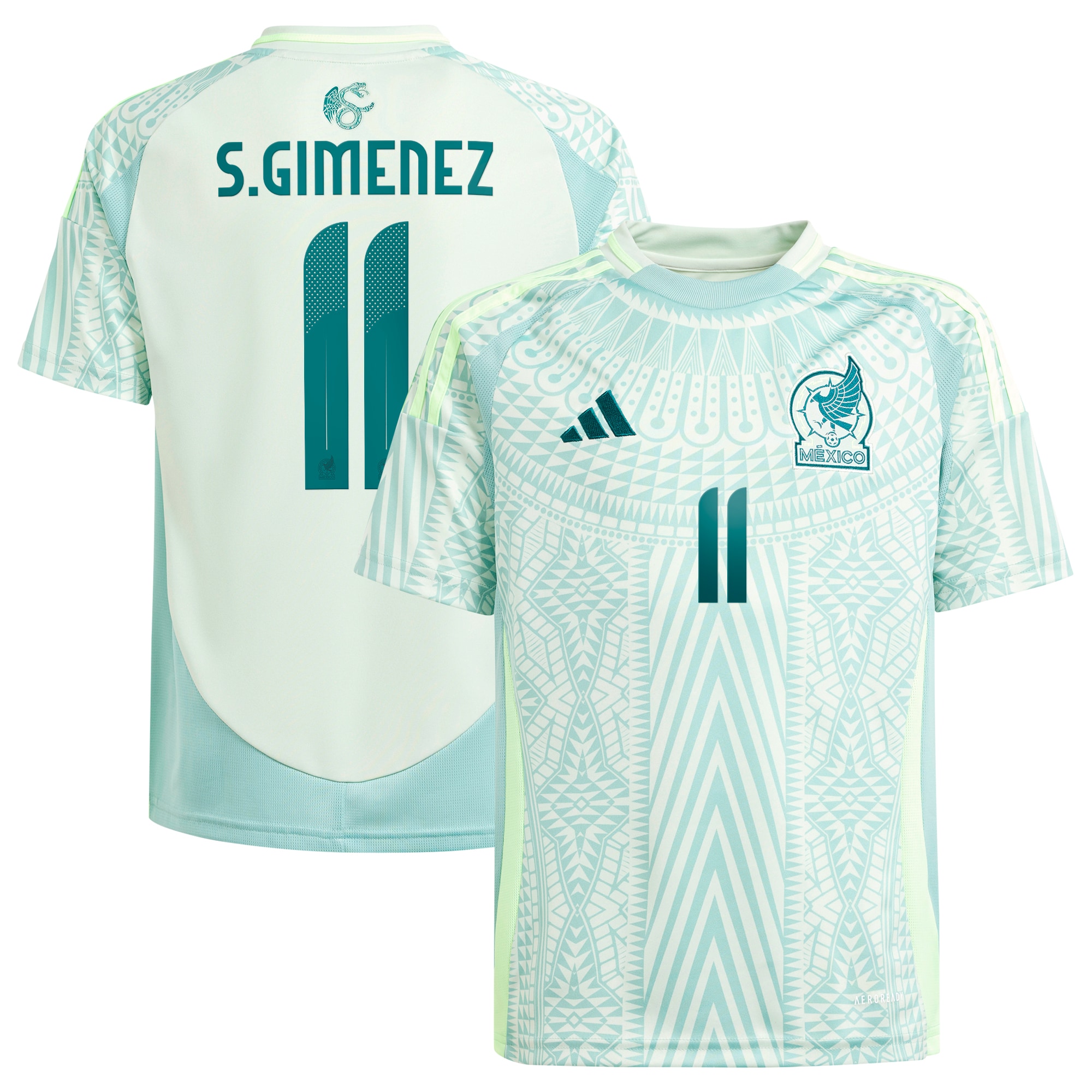 Santiago Giménez Mexico National Team Youth 2024 Away Player Jersey