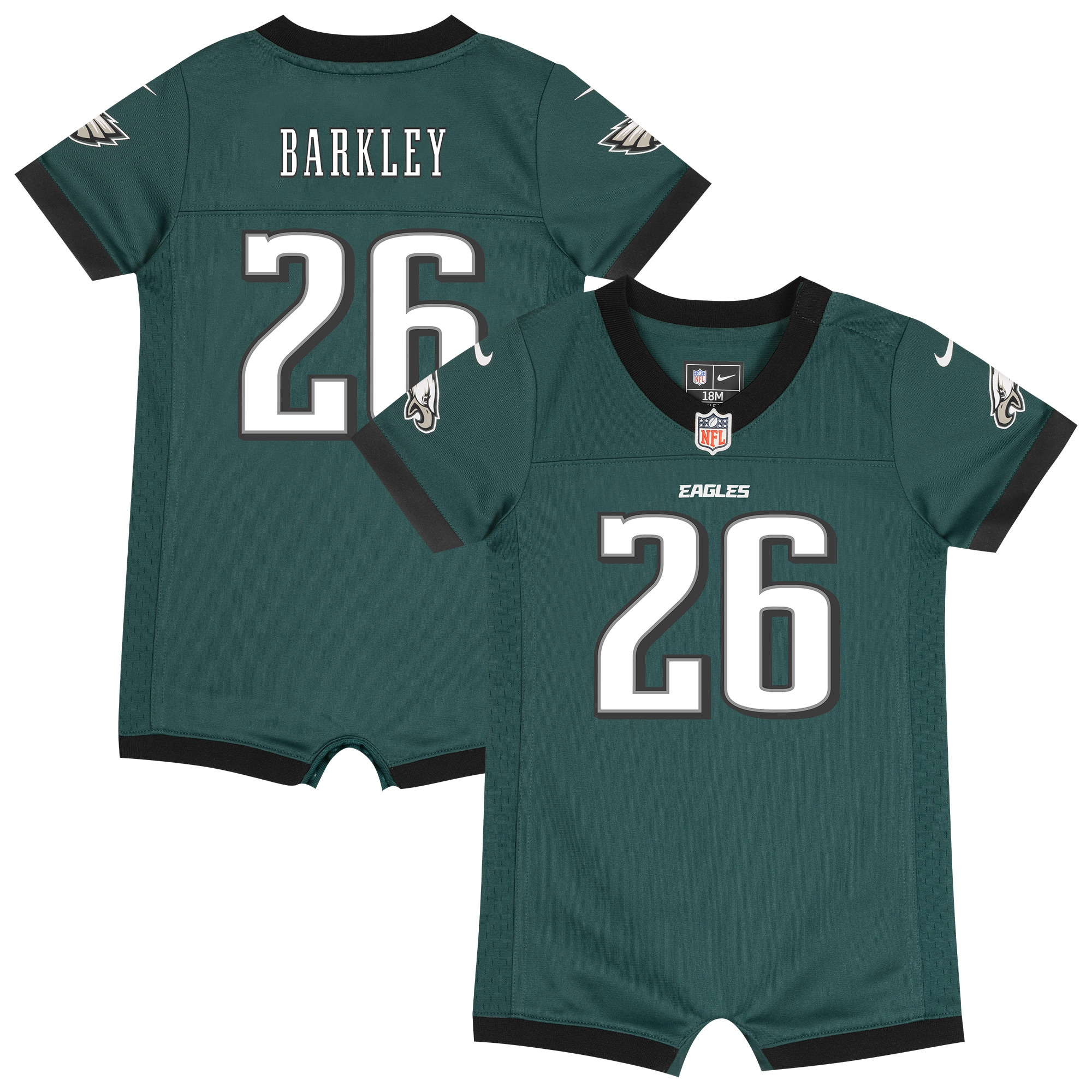 Saquon Barkley Philadelphia Eagles Newborn & Infant Game Romper Jersey - Midnight Green