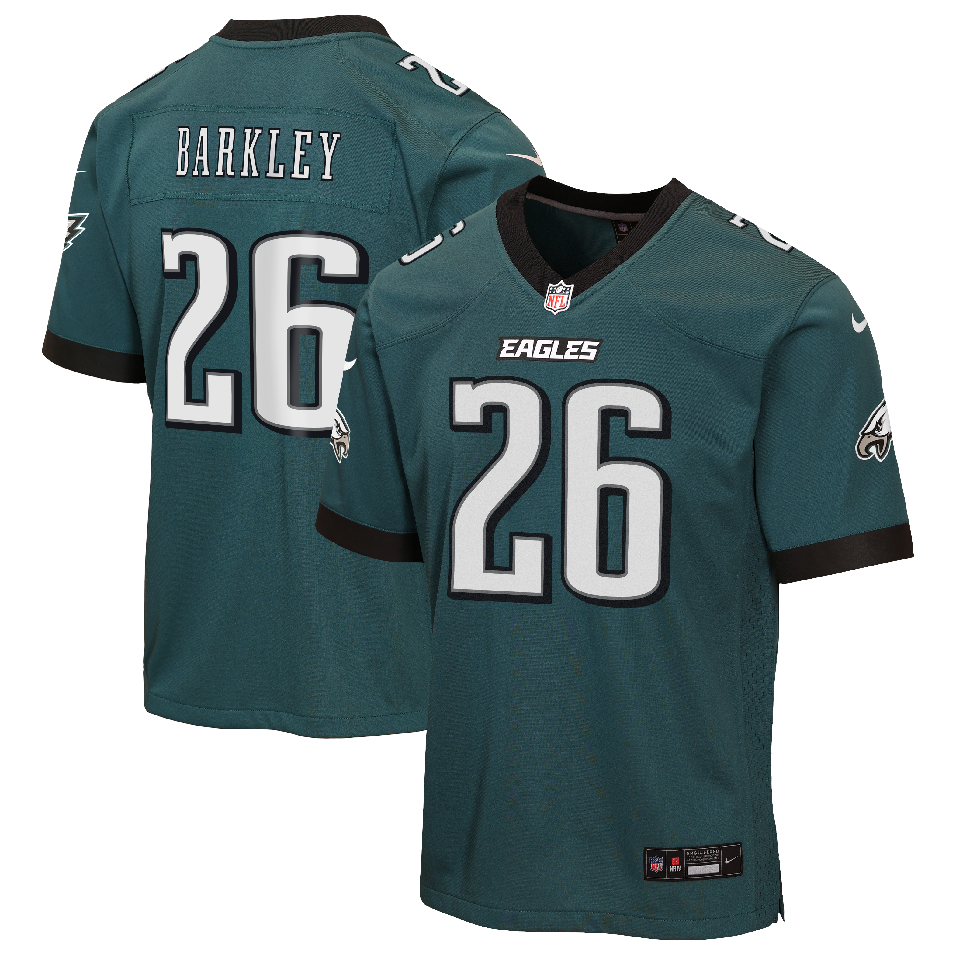 Saquon Barkley Philadelphia Eagles Youth Team Game Jersey - Midnight Green