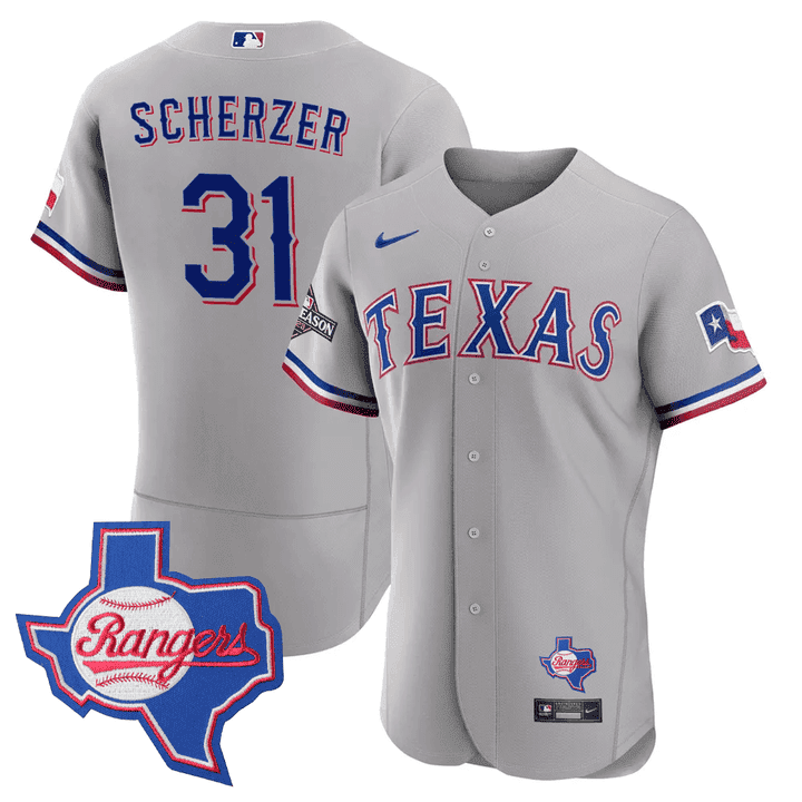 Scherzer Texas Rangers Gray Jersey - Nike - #31