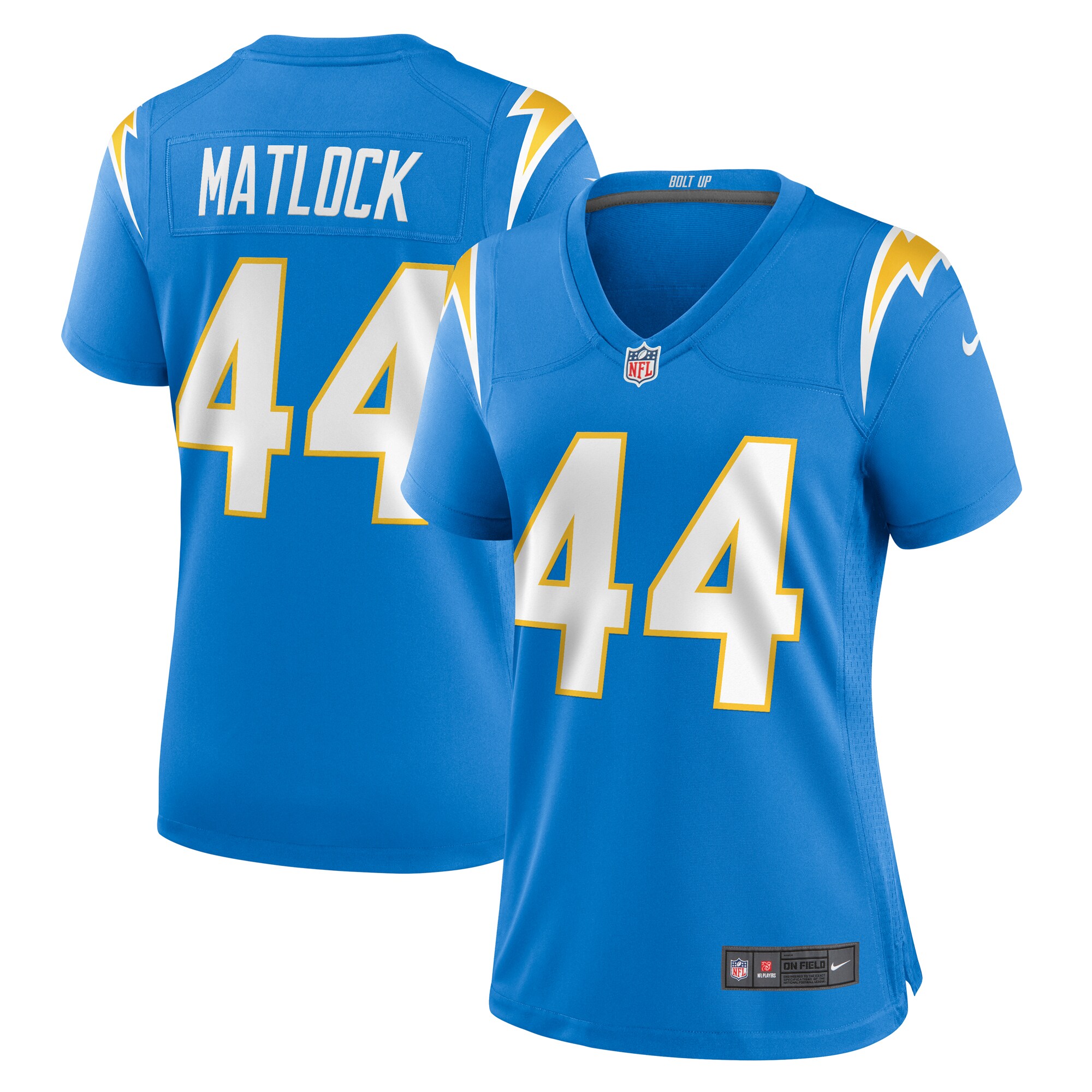 Scott Matlock Los Angeles Chargers Women's Game Jersey - Powder Blue