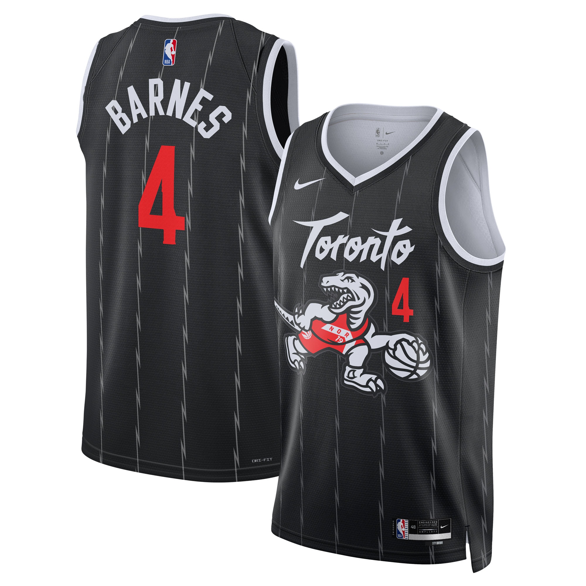 Scottie Barnes Toronto Raptors Unisex 2025/26 Swingman Jersey - Black - City Edition
