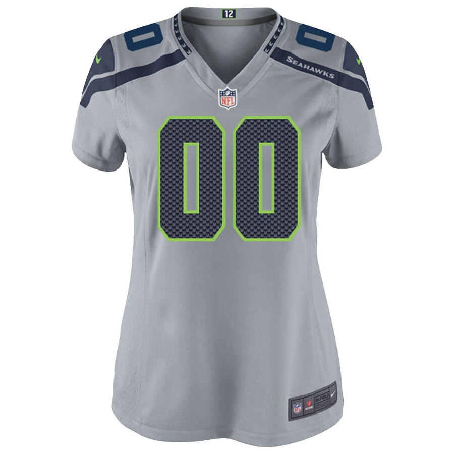 Alternative view of Seahawks Grey Custom Jersey nike - Nike Seahawks Grey Custom Jersey