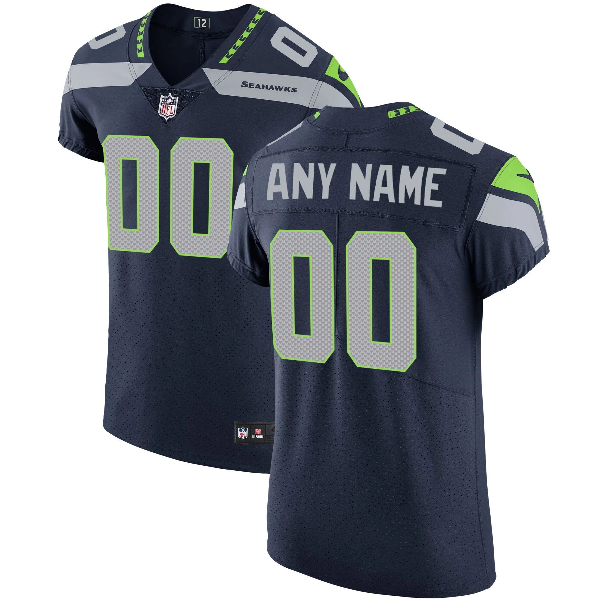 Seahawks Navy Custom Jersey nike alternate - Nike Seahawks Navy