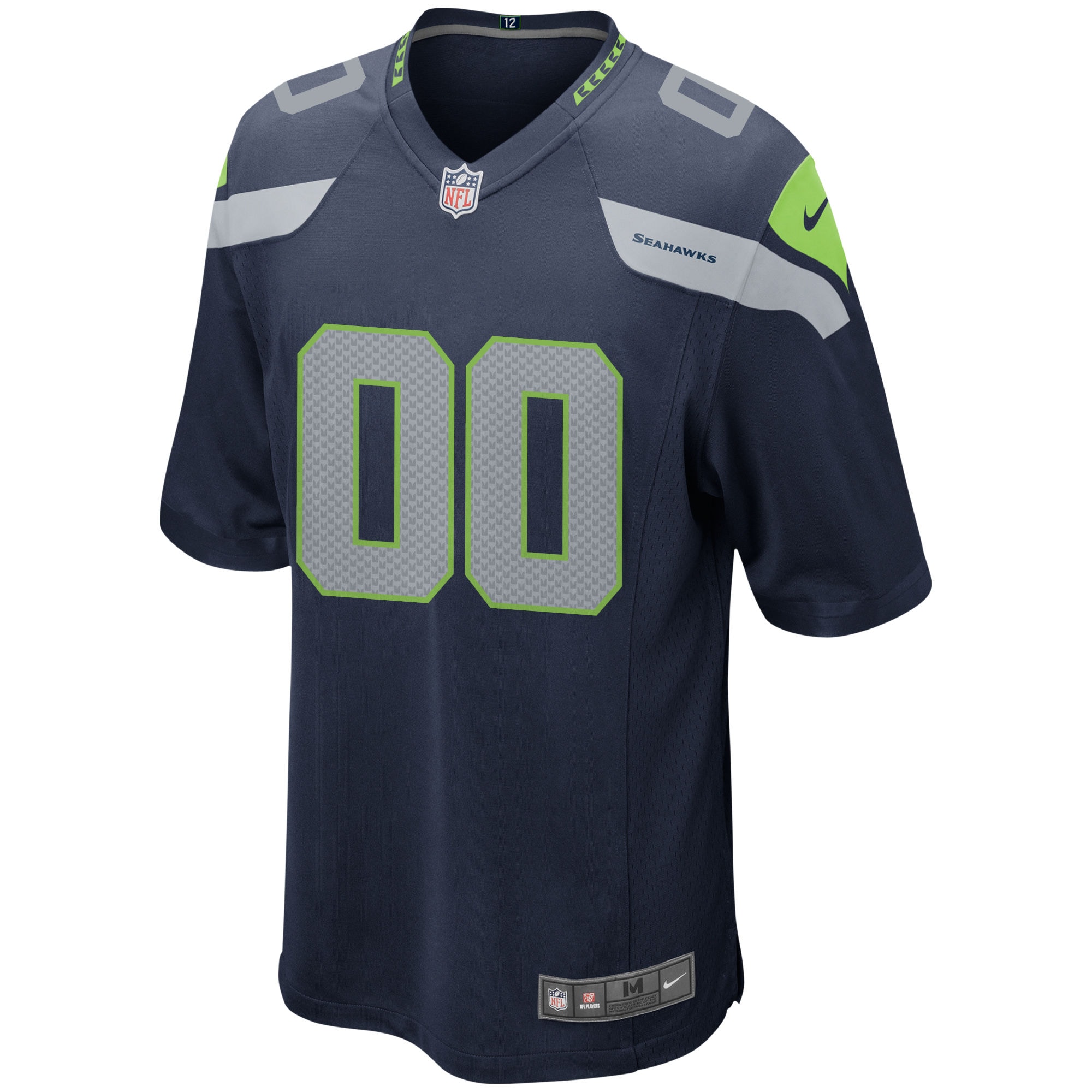 Alternative view of Seahawks Navy Custom Jersey nike - Nike Seahawks Navy Custom Jersey