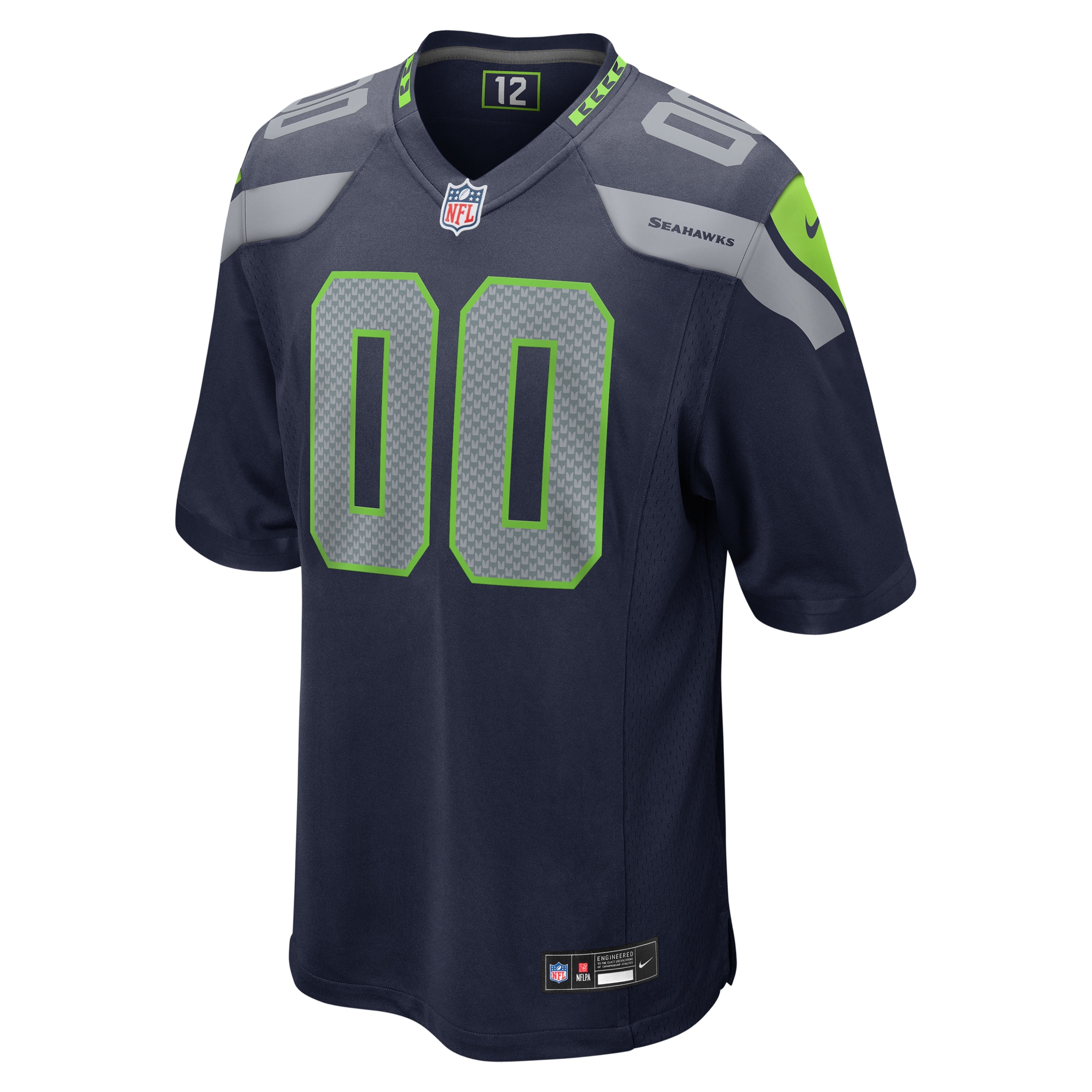 Alternative view of Seahawks Navy Custom Jersey nike personalize - Nike Seahawks Navy