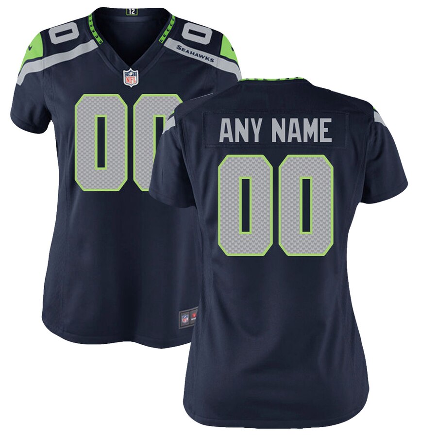 Seahawks Navy Women’s Custom Jersey - Nike NFL