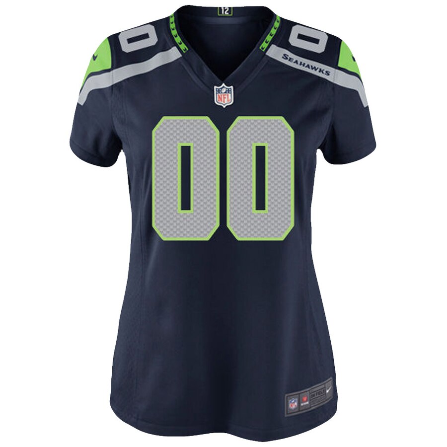 Alternative view of Seahawks Navy Women’s Custom Jersey - Nike NFL