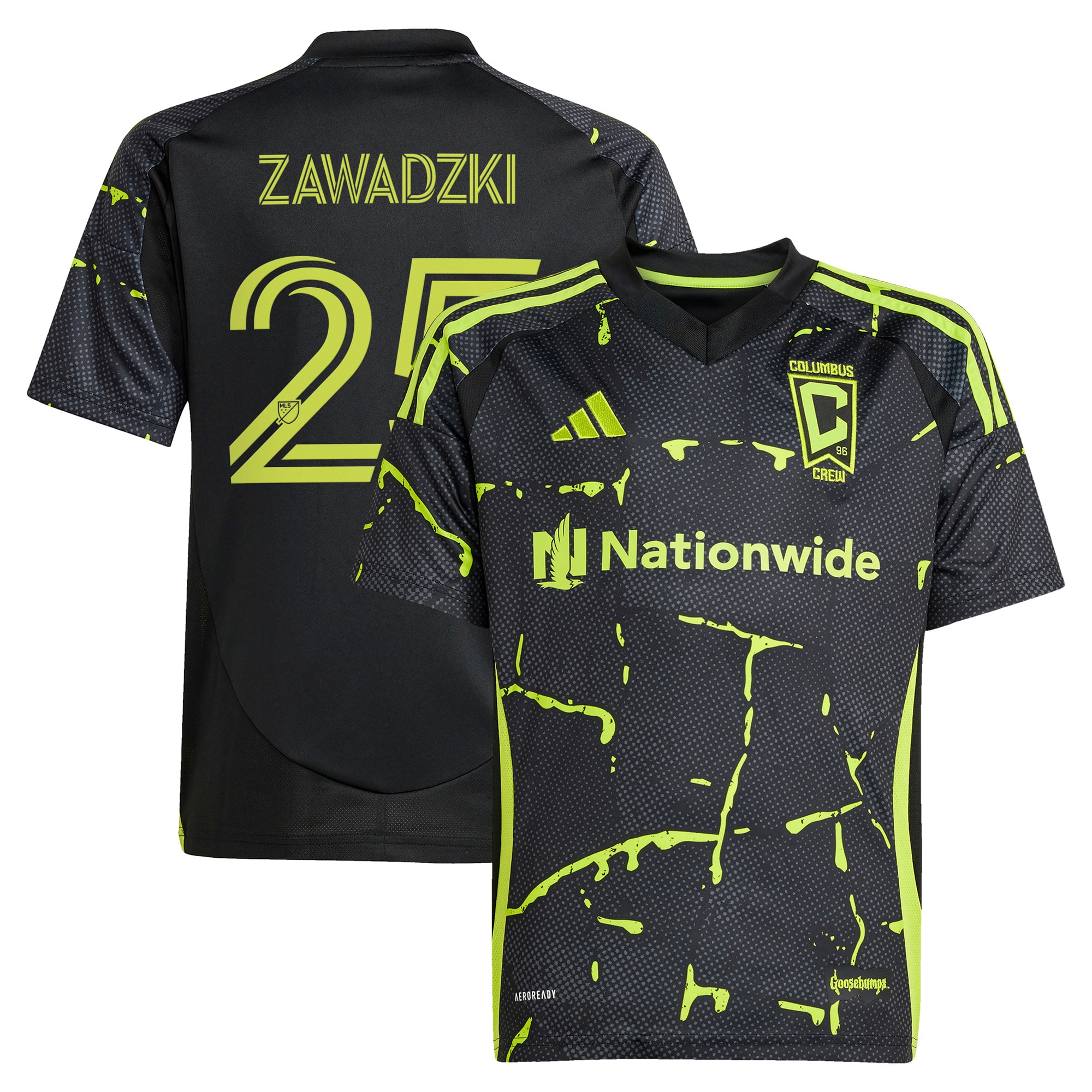 Sean Zawadzki Columbus Crew Youth 2025 The Goosebumps Kit Player Jersey - Black