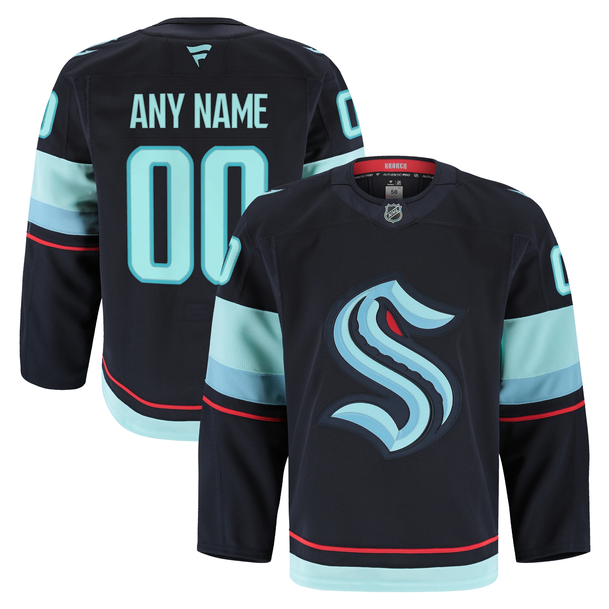 Seattle Kraken Fanatics Home Pro Custom Jersey - Navy