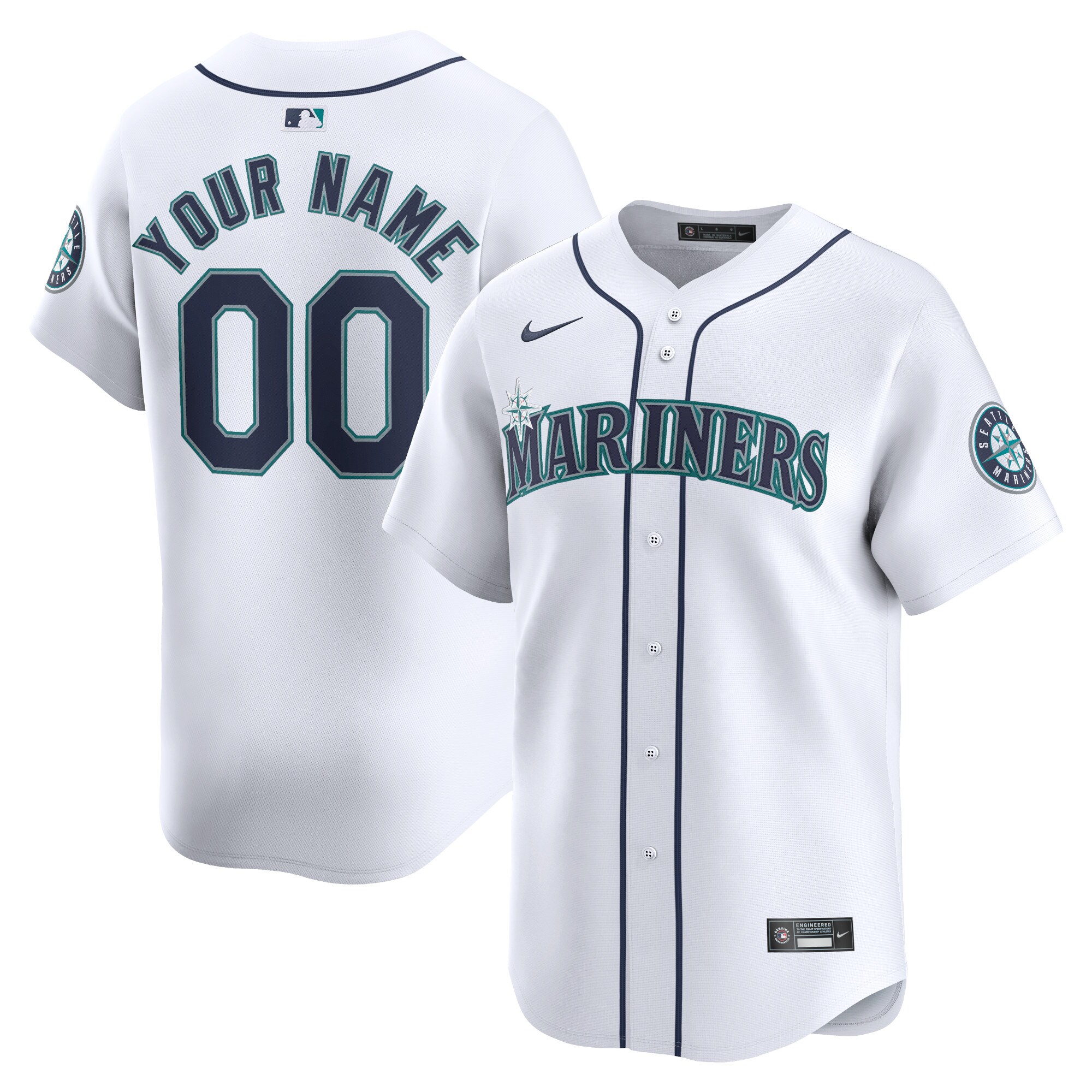 Seattle Mariners Custom White Jersey - Nike - Replica MLB