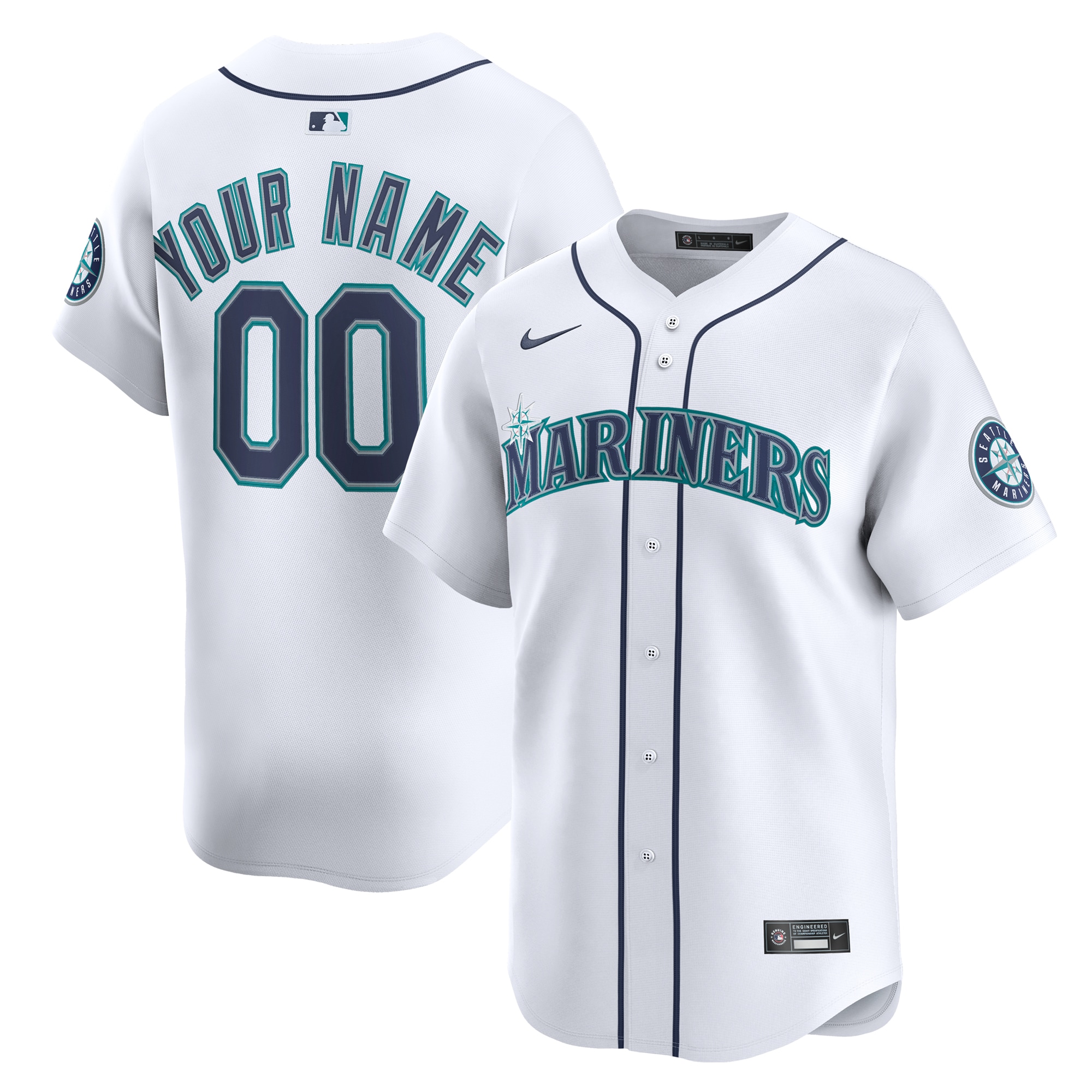 Seattle Mariners Home Limited Custom Jersey - White