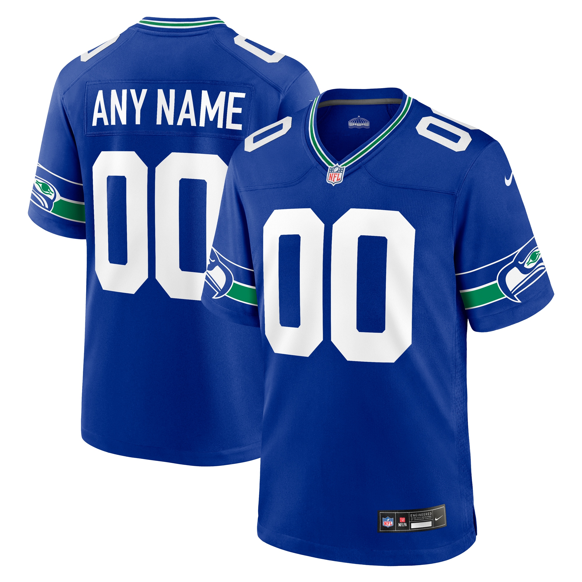 Seattle Seahawks Throwback Custom Jersey