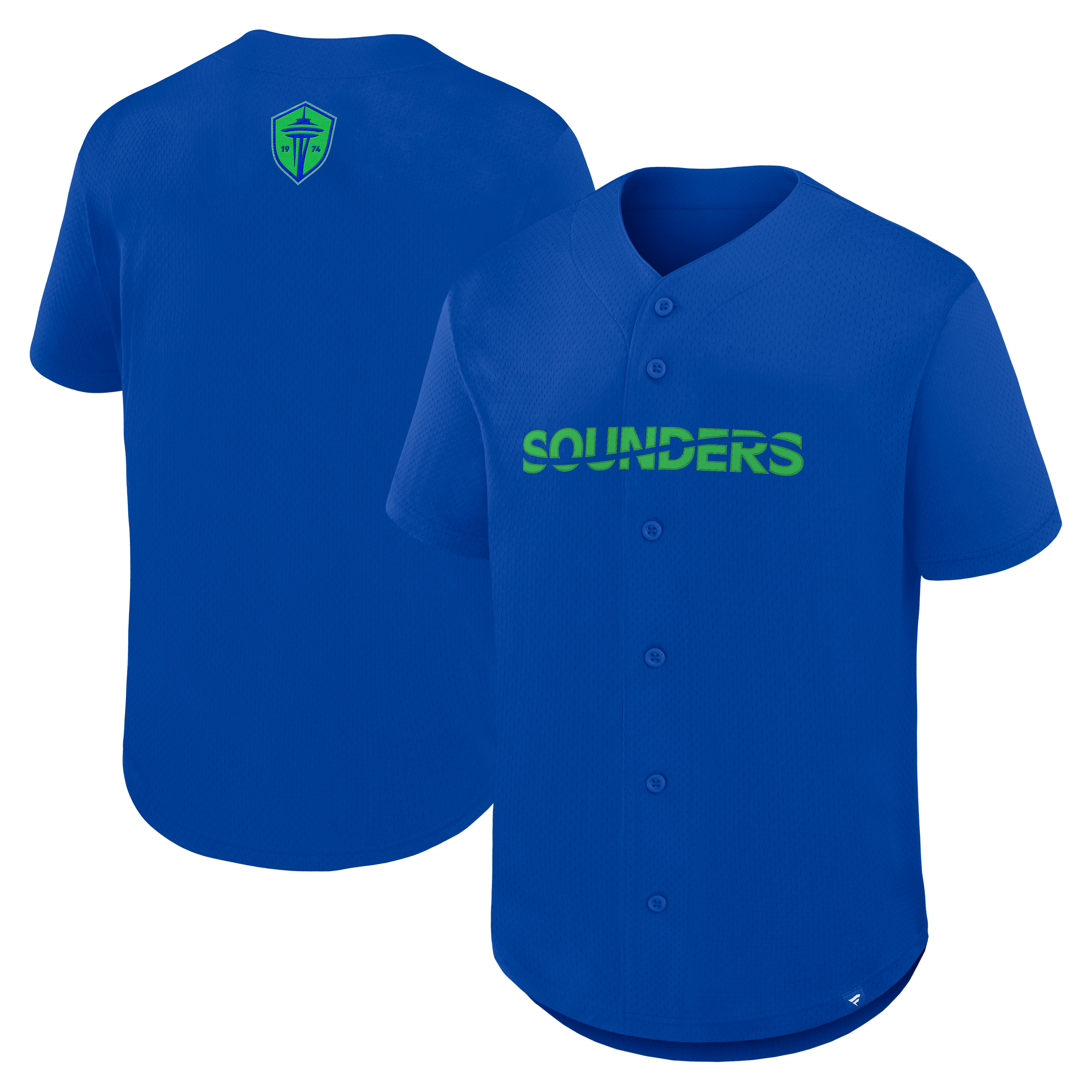 Seattle Sounders FC Fanatics Maximum Intensity Button-Up Jersey  - Blue