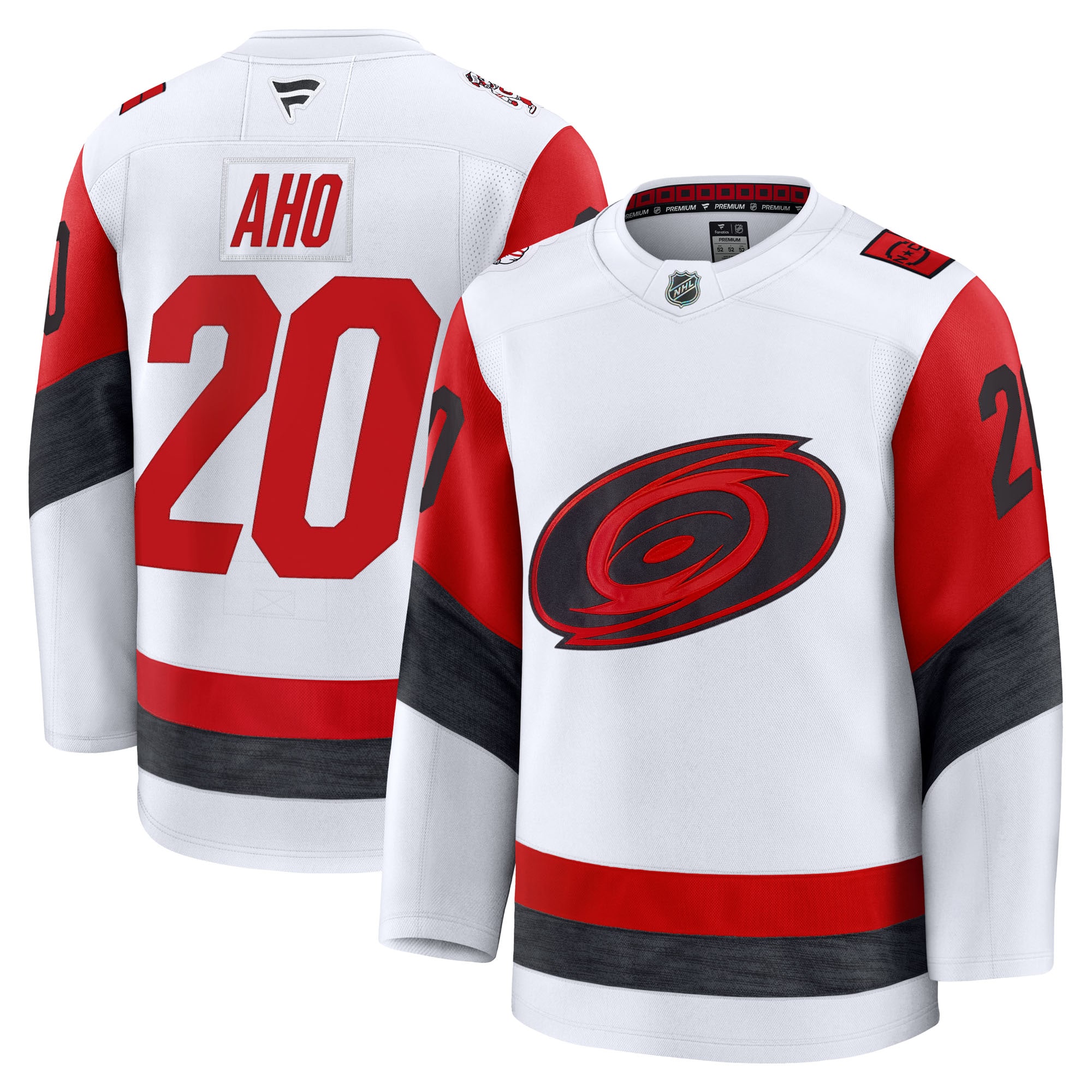 Sebastian Aho Carolina Hurricanes Fanatics Away Premium Jersey - White