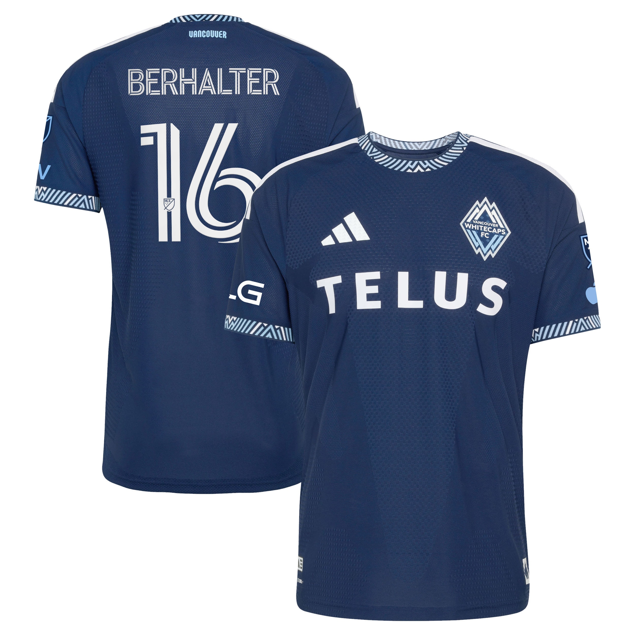 Sebastian Berhalter Vancouver Whitecaps FC 2026 The Coastal Jersey On-Field Patch Jersey - Blue