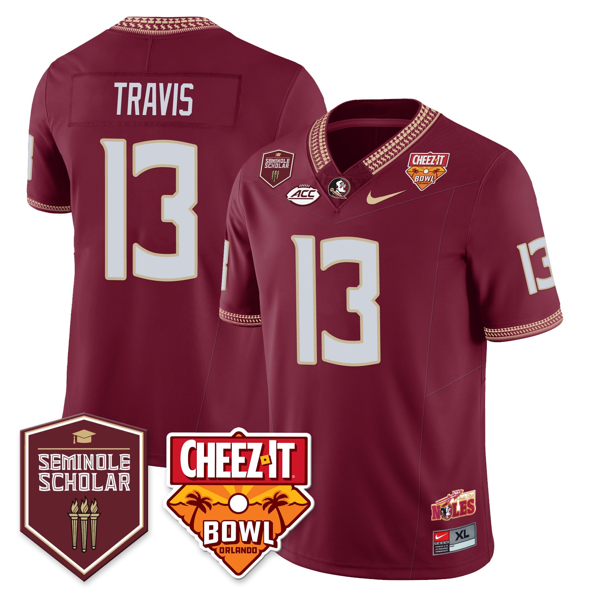Alternative view of Seminoles #13 Jersey - Nike - Garnet & Gold Edition