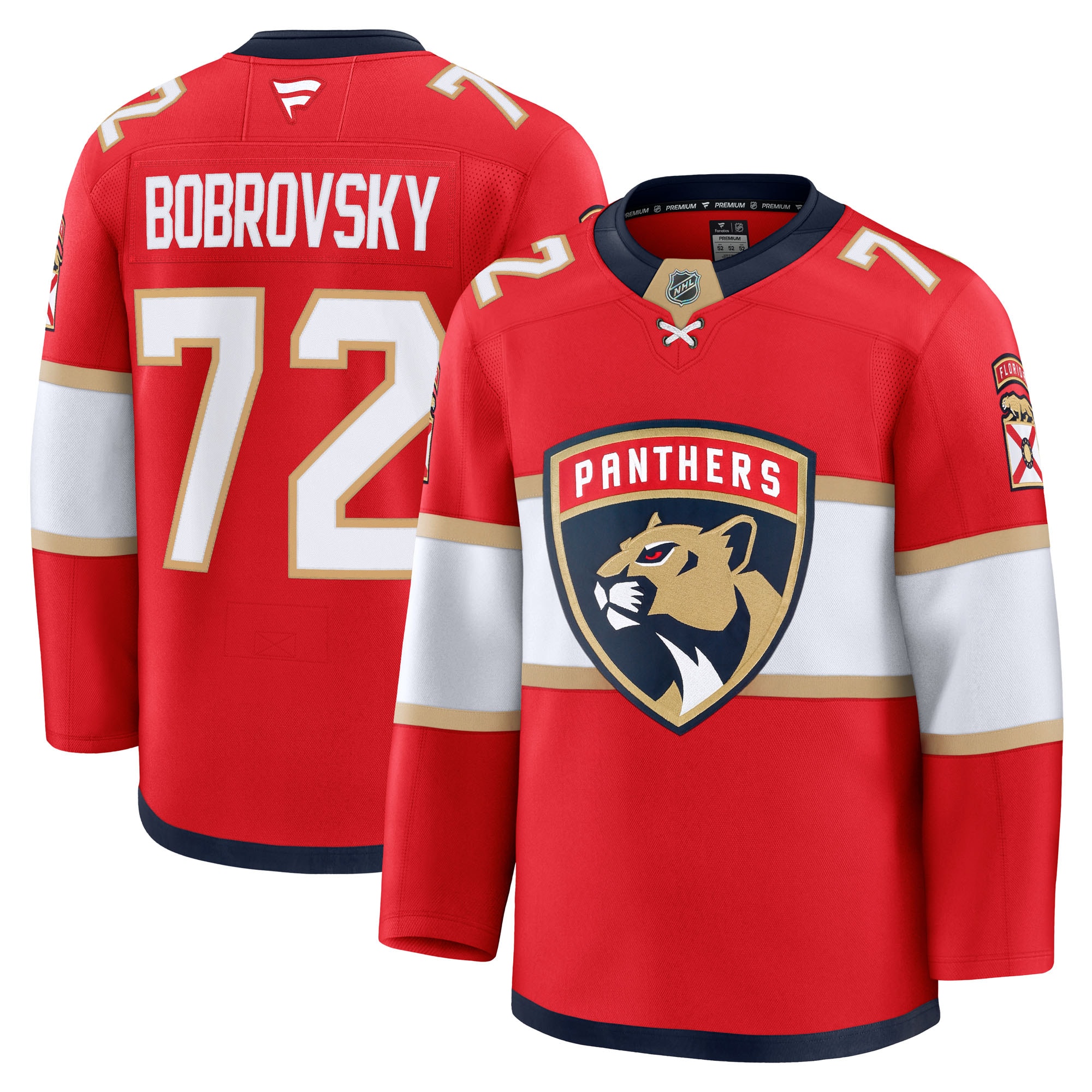 Sergei Bobrovsky Florida Panthers Fanatics Premium Jersey - Red