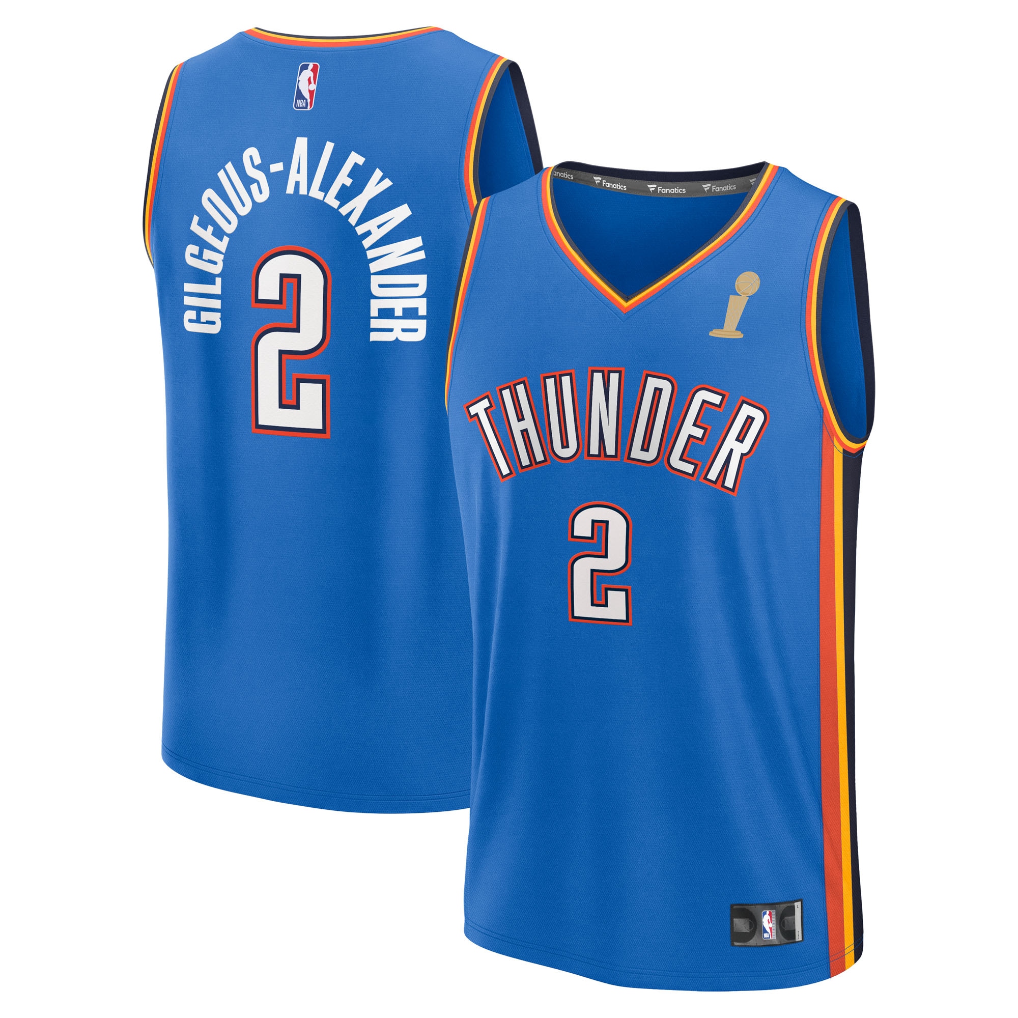 Shai Gilgeous-Alexander Oklahoma City Thunder Fanatics Youth 2025 Finals Champions Fast Break Player Jersey - Blue - Icon Edition
