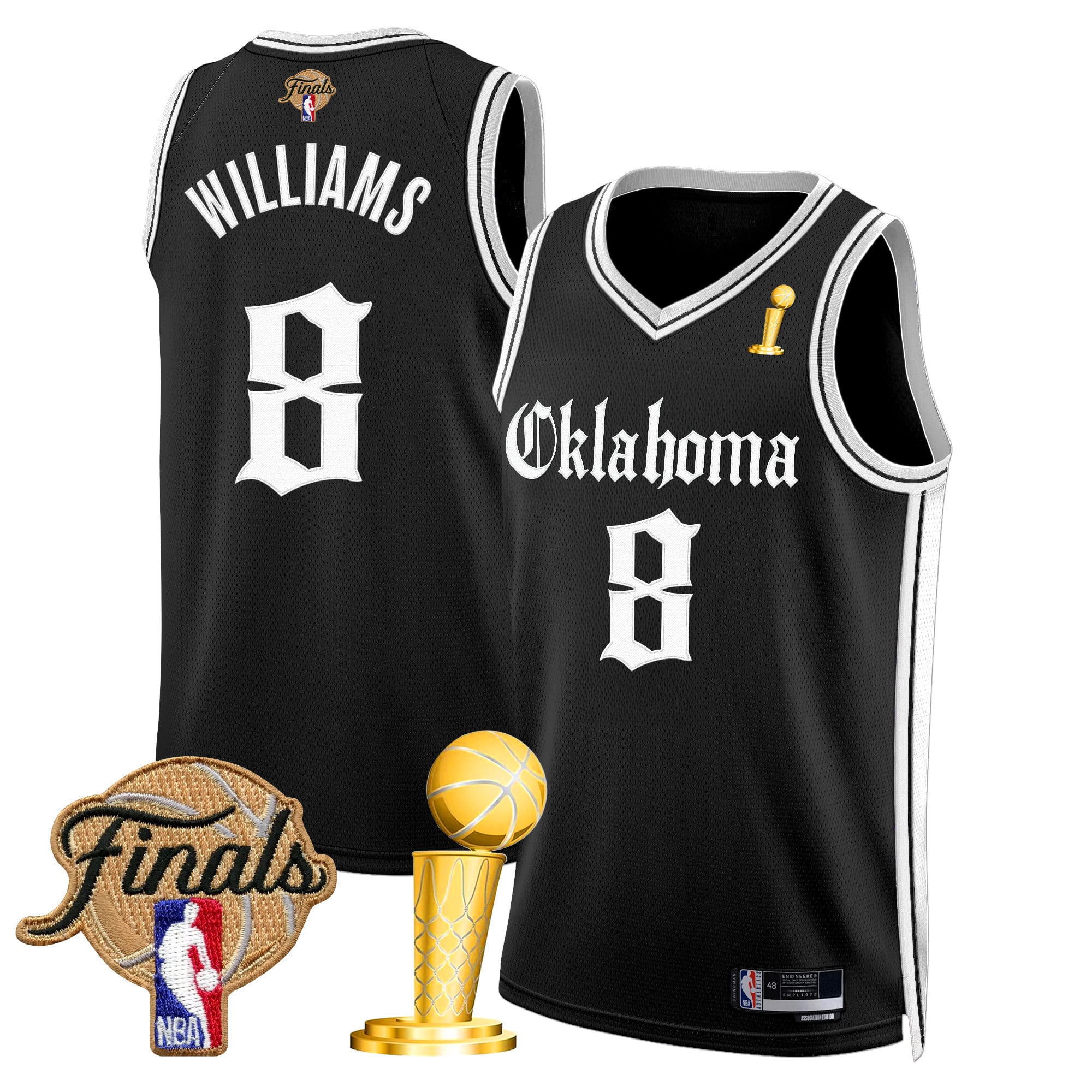 Alternative view of Shai Gilgeous-Alexander Oklahoma Jersey - Black Finals Edition