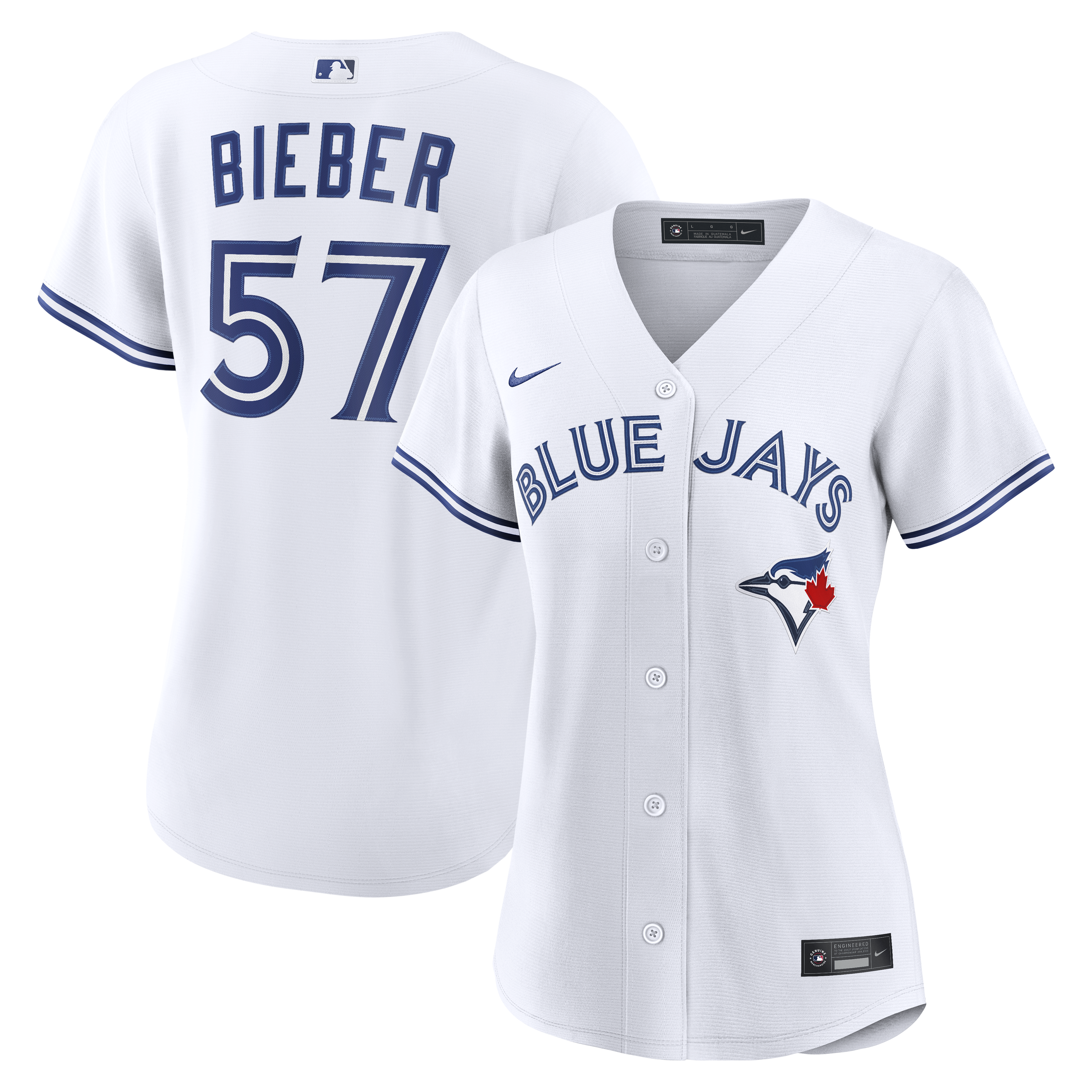 Shane Bieber Toronto Blue Jays Women's Home Jersey - White