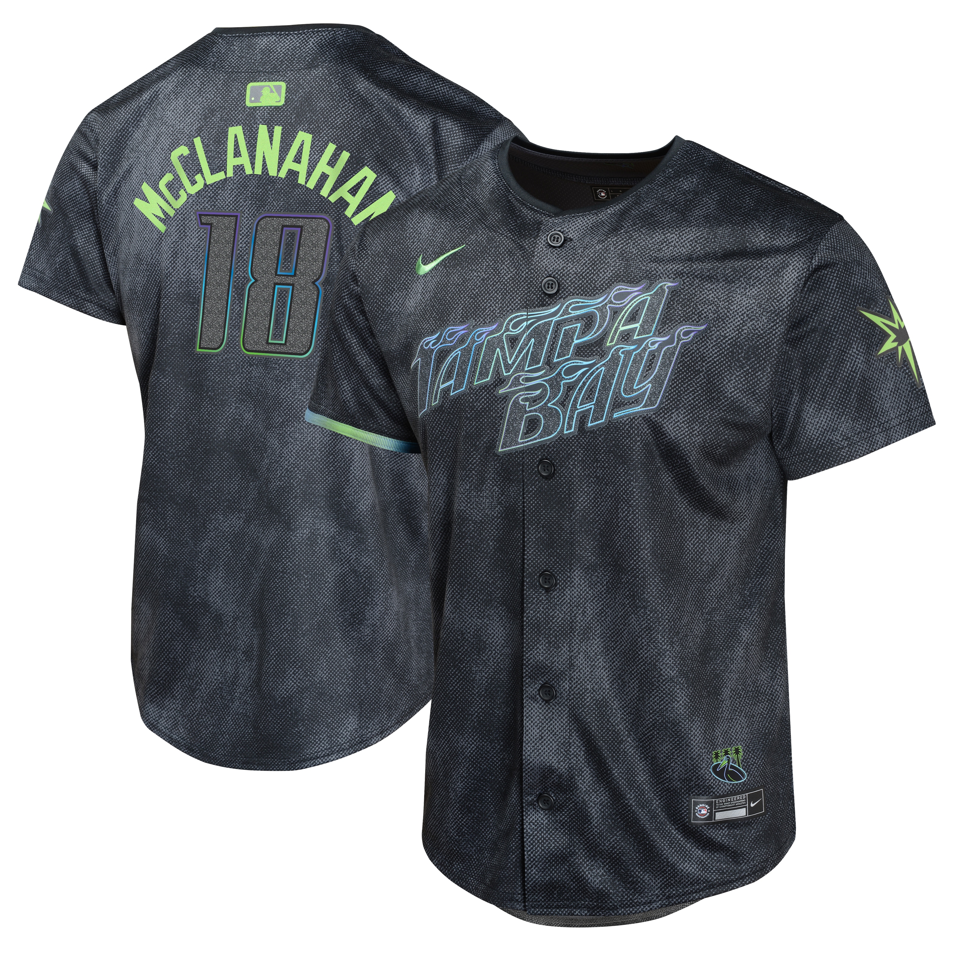 Shane McClanahan Tampa Bay Rays Youth 2024 City Connect Limited Player Jersey - Charcoal