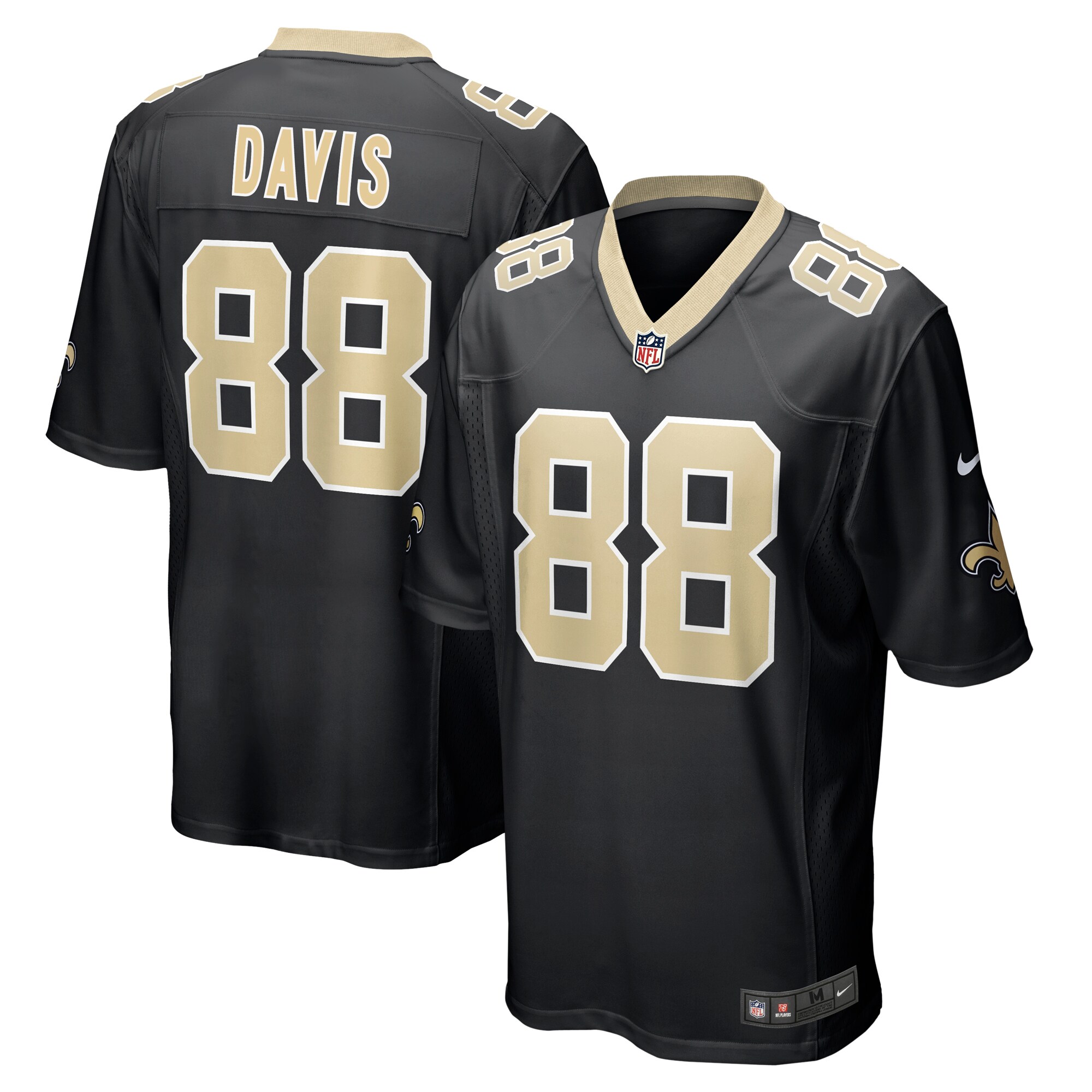 Shaquan Davis New Orleans Saints Game Jersey - Black