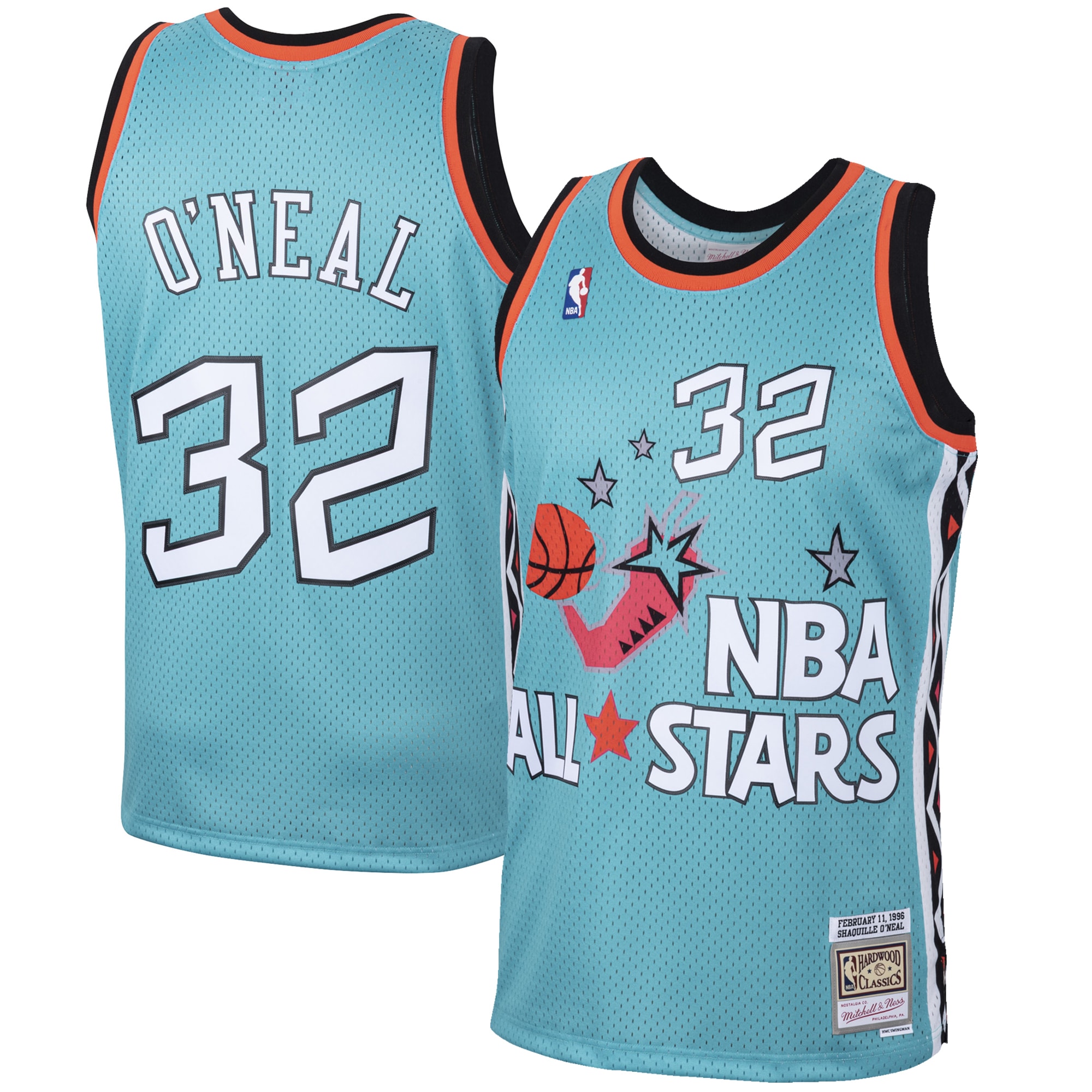 Shaquille O'Neal Eastern Conference 1996 All-Star Hardwood Classics Swingman Jersey - Teal