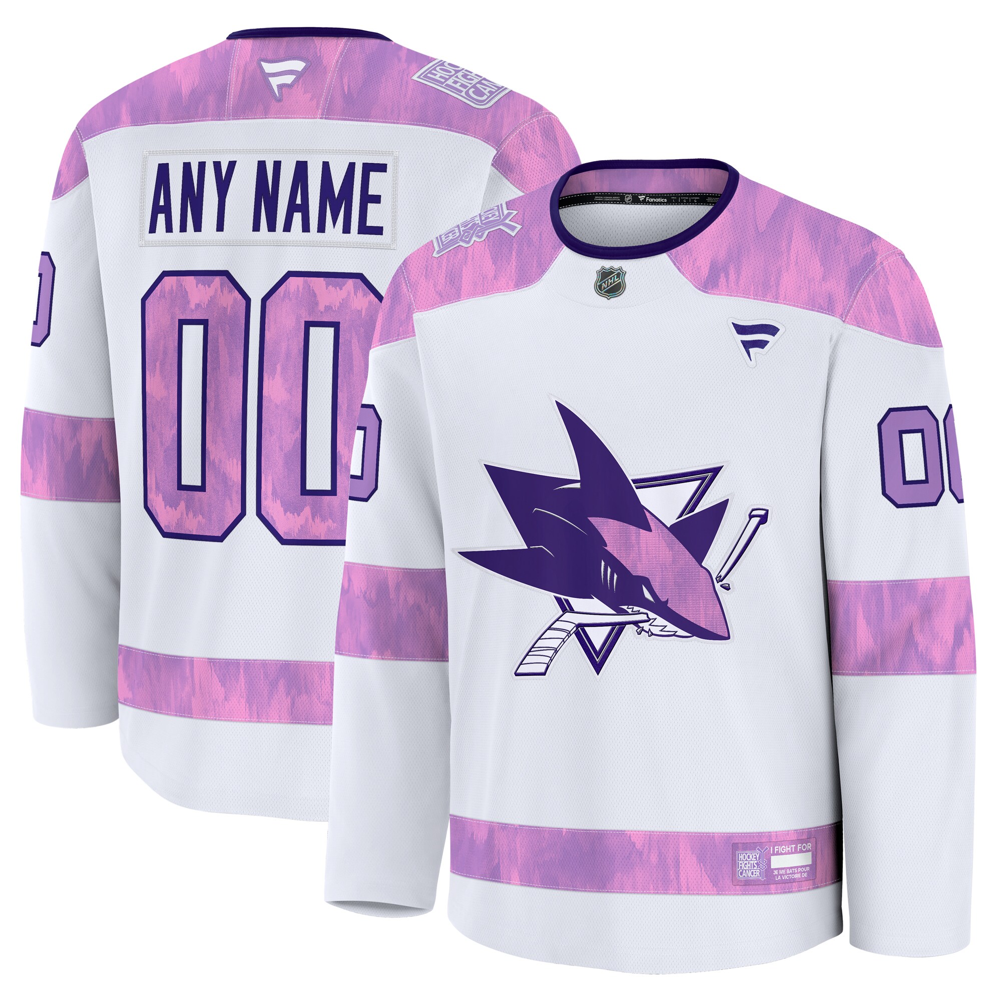 Sharks Hockey Fights Cancer Jersey - Fanatics - Custom NHL