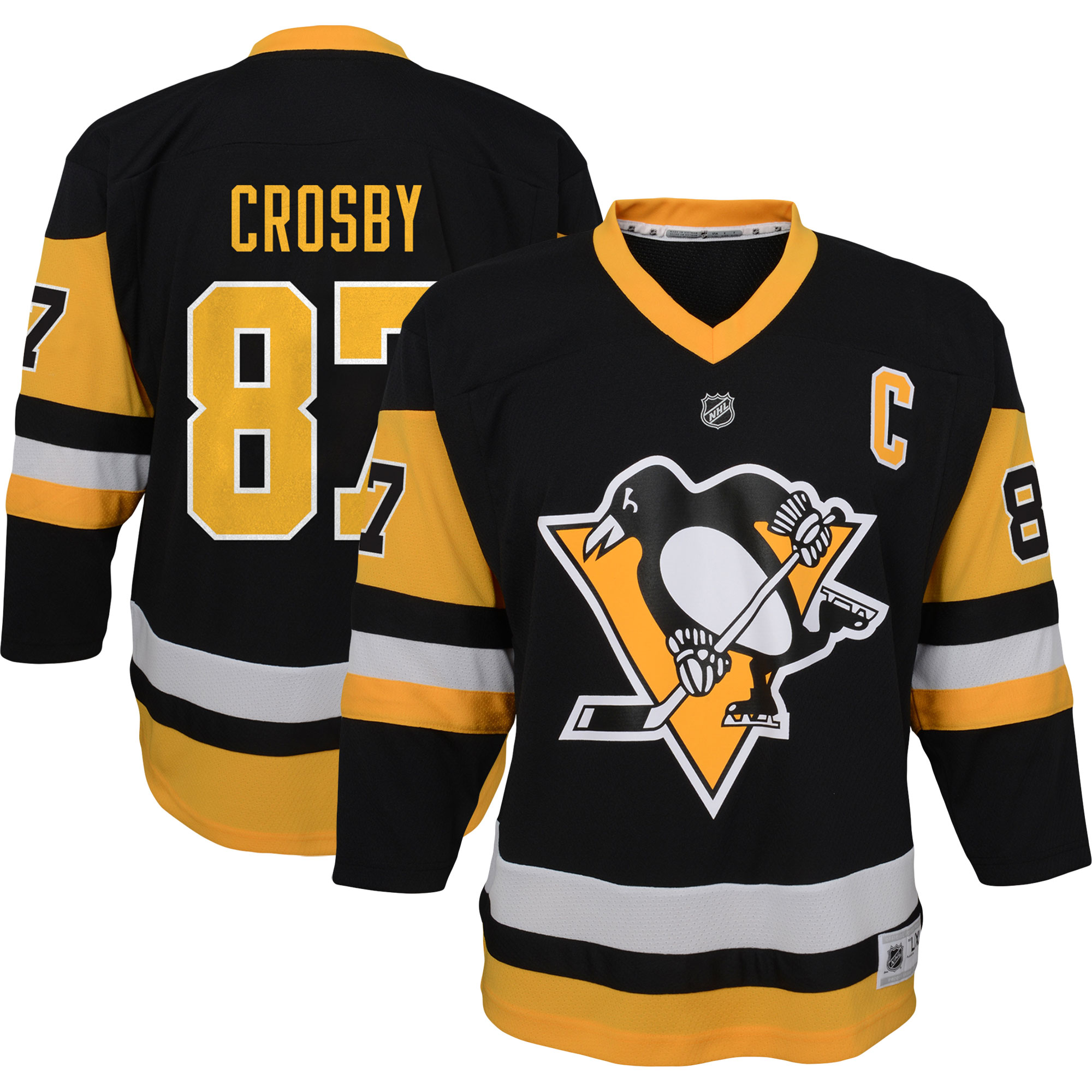 Sidney Crosby Pittsburgh Penguins Youth Captain Patch Home Player Jersey - Black