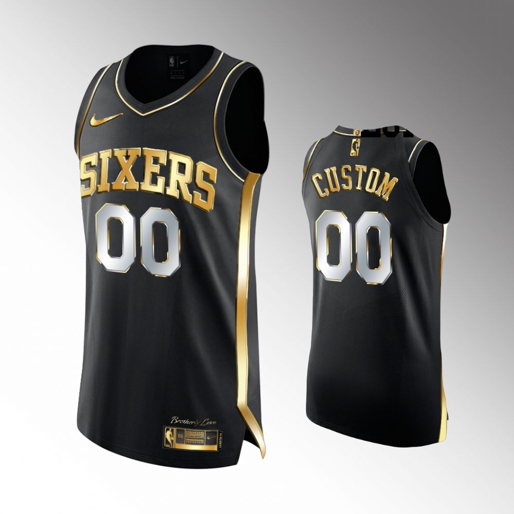 Sixers Black Custom Jersey nike - Nike Sixers Black Custom Jersey