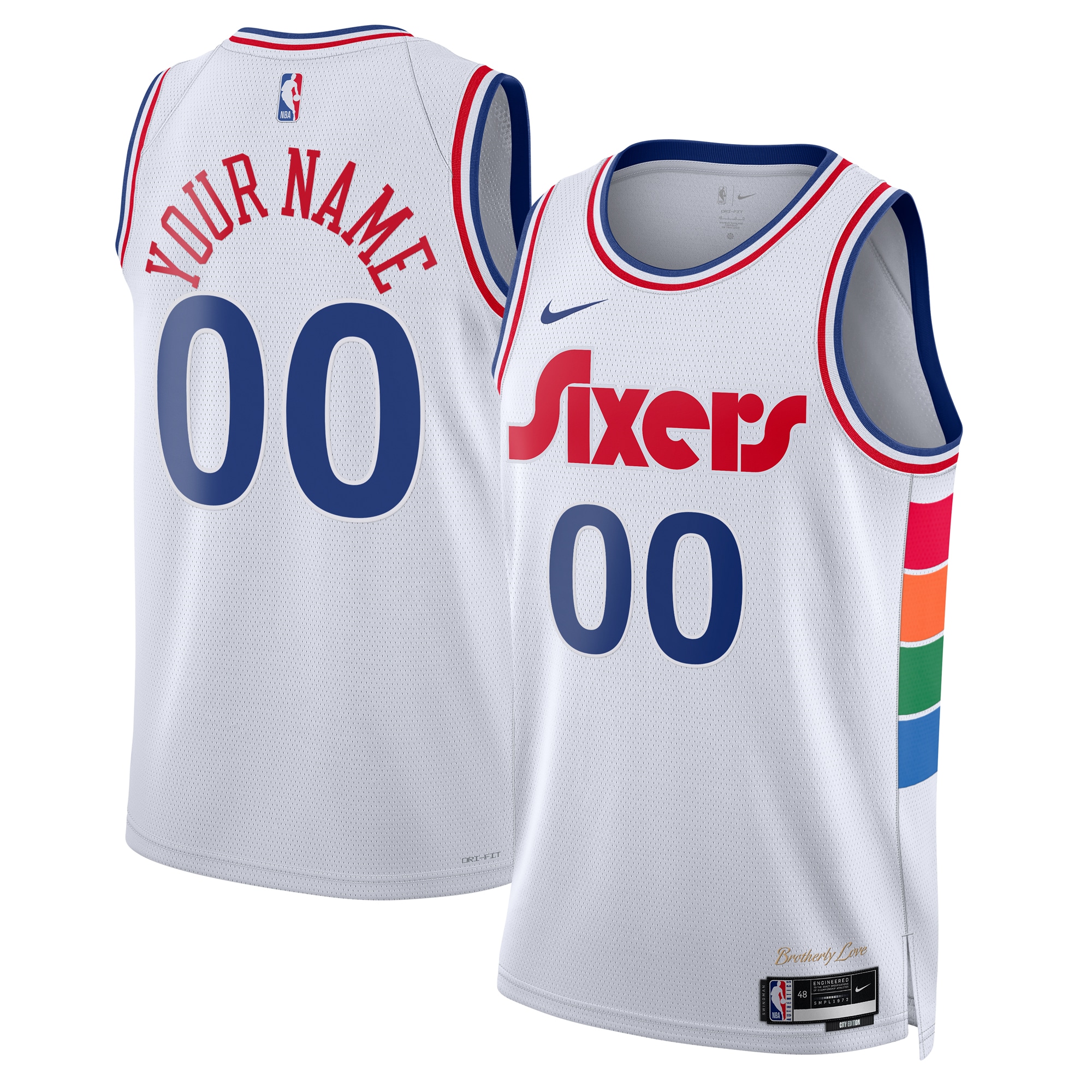 Sixers Custom City Edition Jersey - Nike Sixers White City Edition