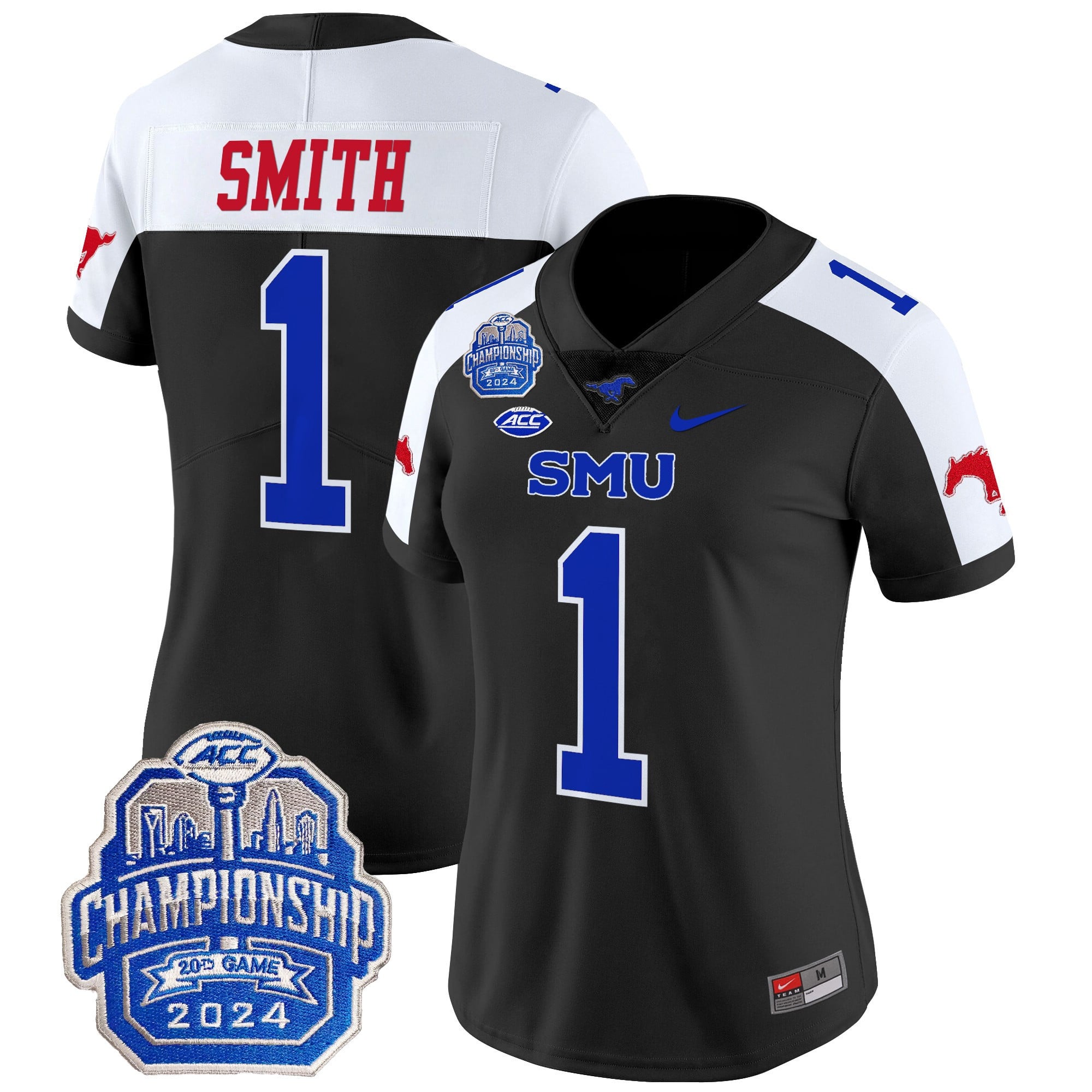 Alternative view of SMU Mustangs Black Jersey - Nike SMU Mustangs Jennings #7 Black Jersey