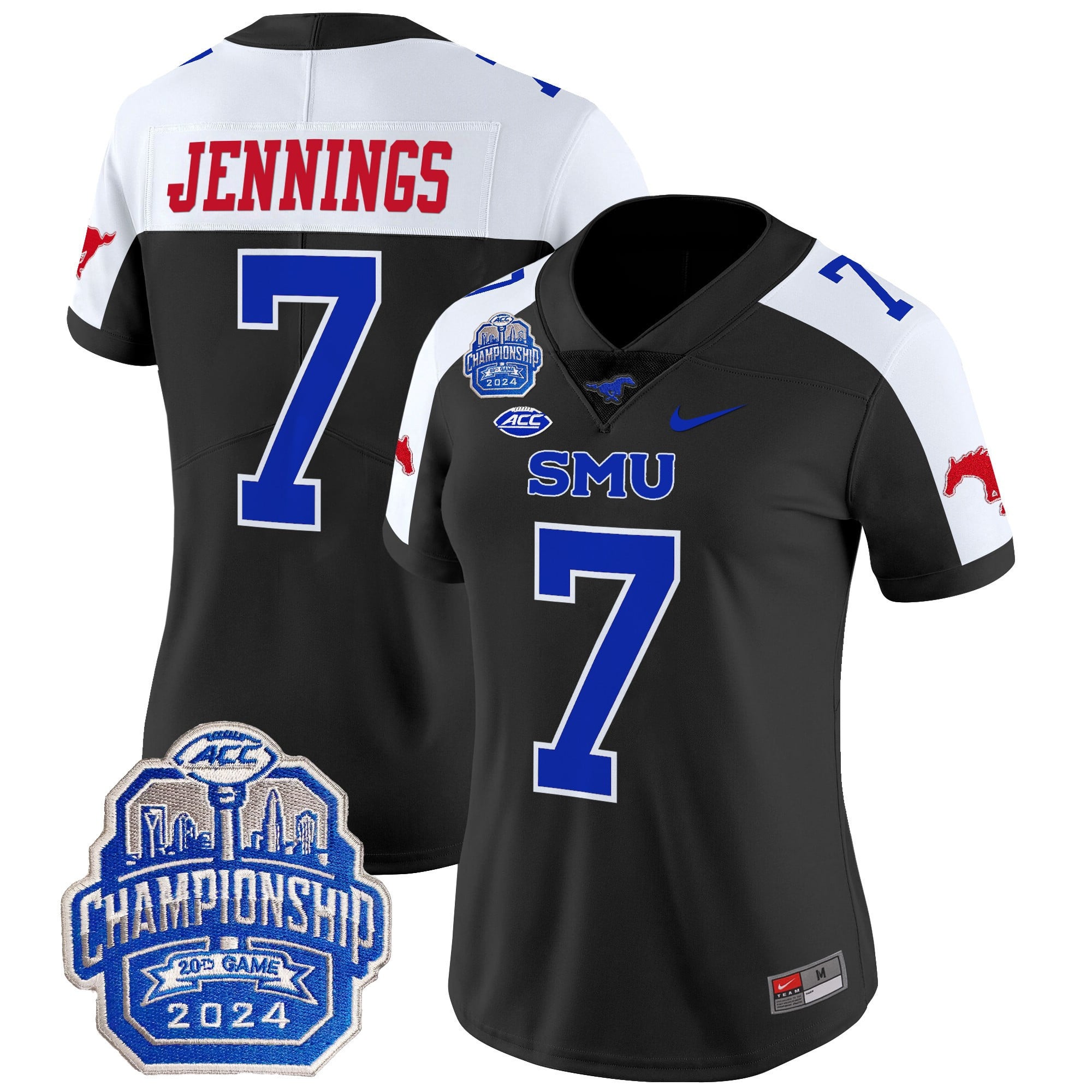 SMU Mustangs Black Jersey - Nike SMU Mustangs Jennings #7 Black Jersey